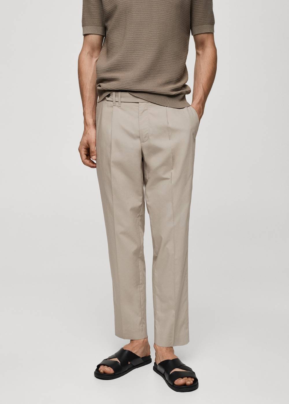 Mango Slim-Fit-Bundfaltenhose aus Lyocell