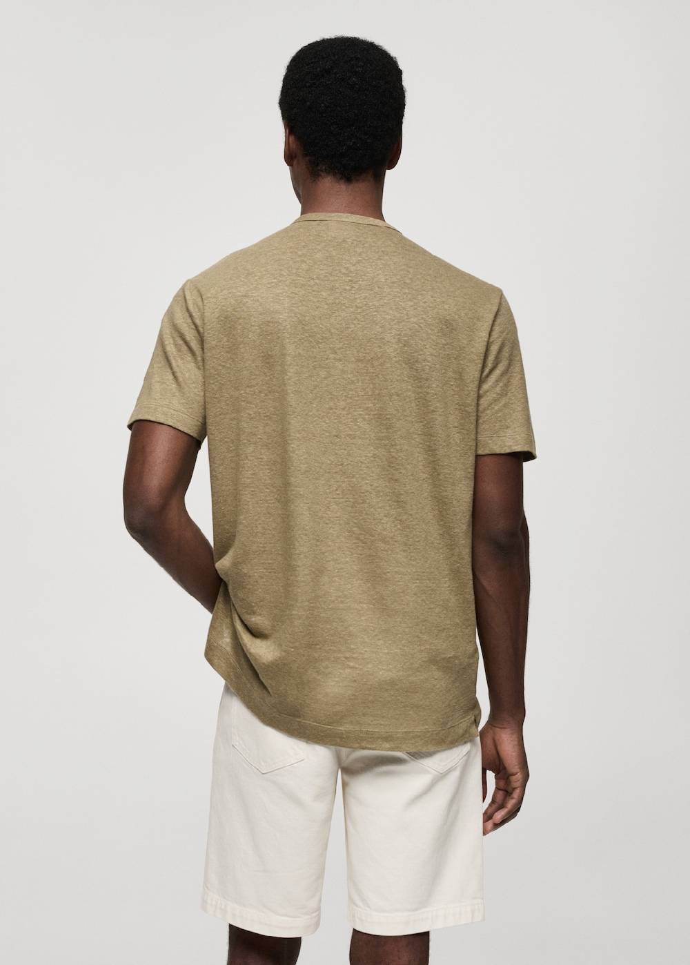 Mango Slim-Fit-T-Shirt aus Leinengemisch Heißer Verkauf