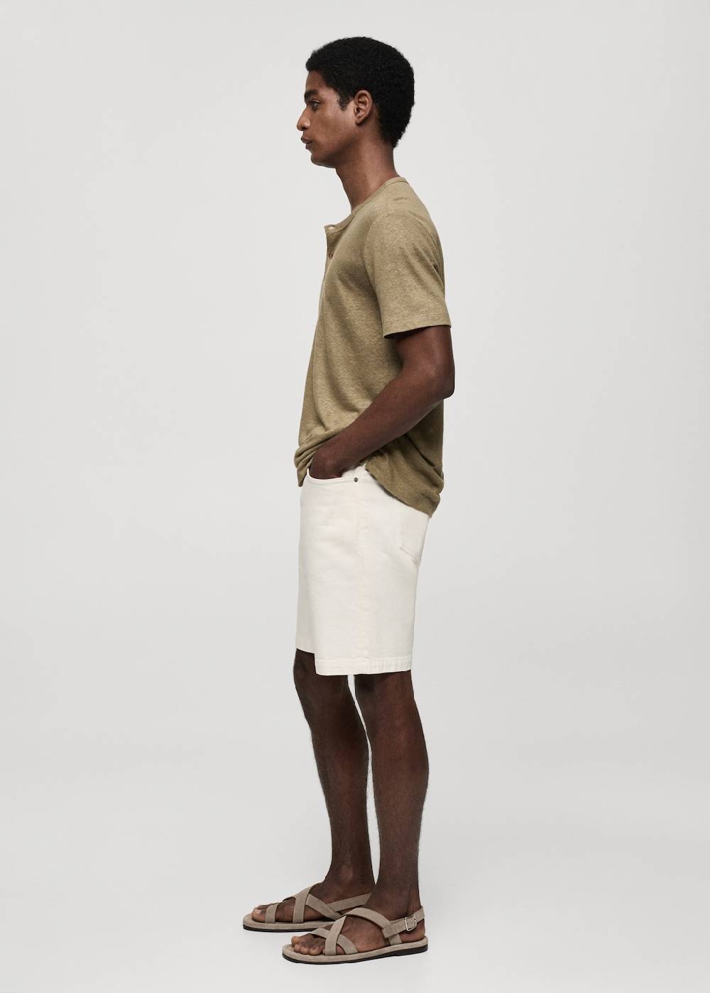 Mango Slim-Fit-T-Shirt aus Leinengemisch Heißer Verkauf