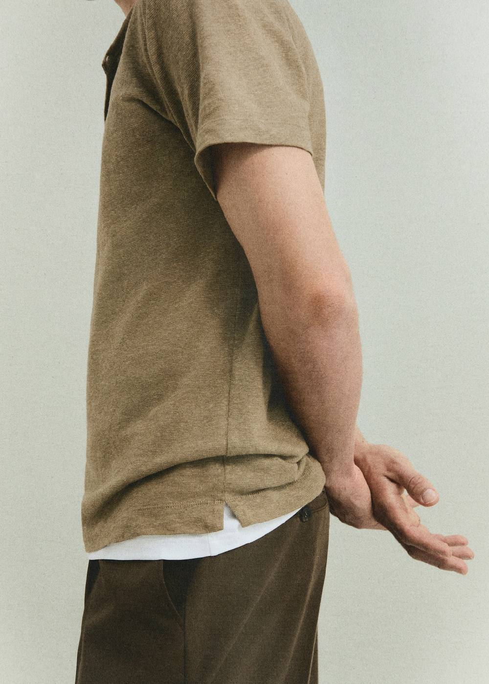 Mango Slim-Fit-T-Shirt aus Leinengemisch Heißer Verkauf