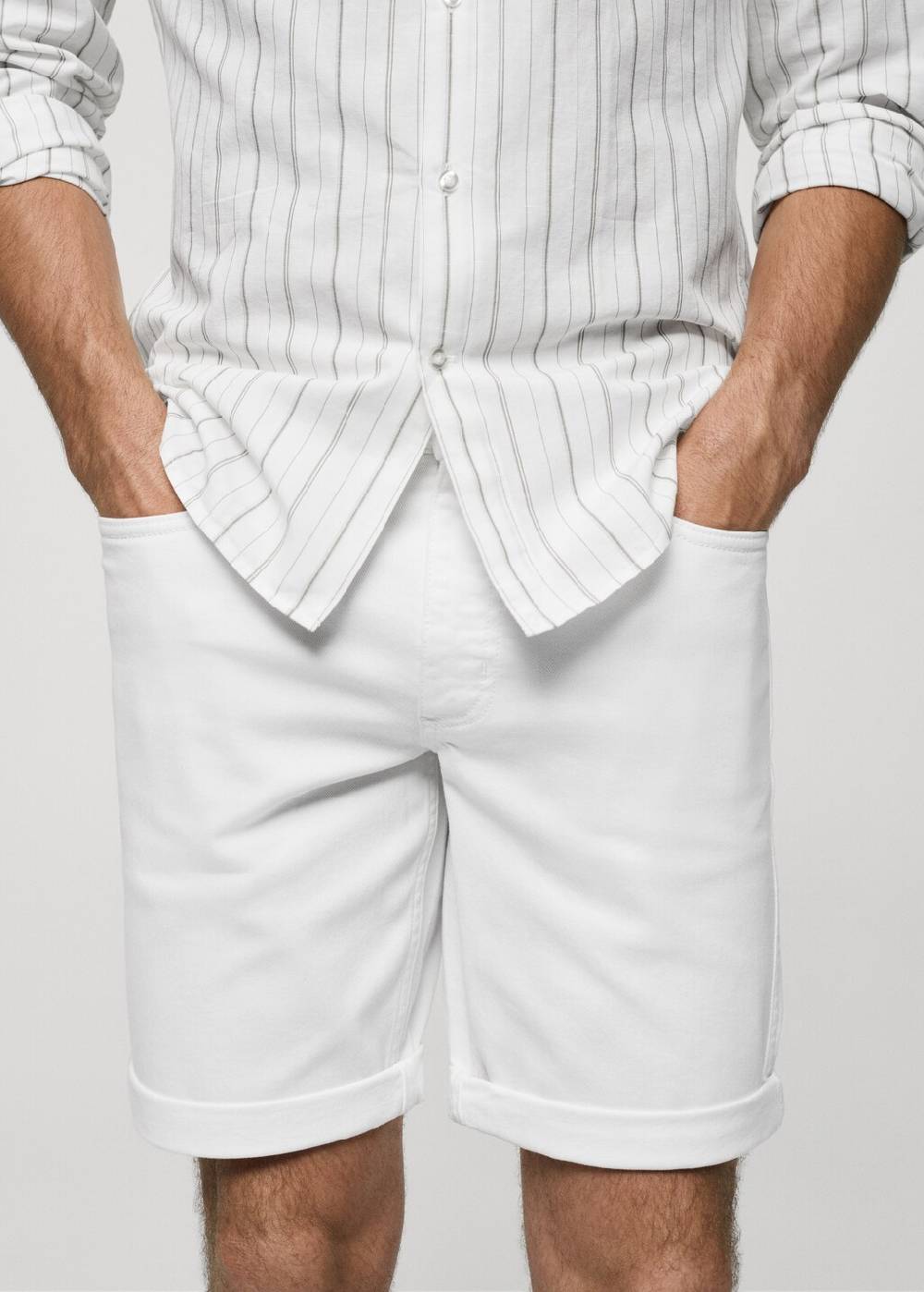 Mango Slim Fit-Jeans-Bermudashorts Top Angebot