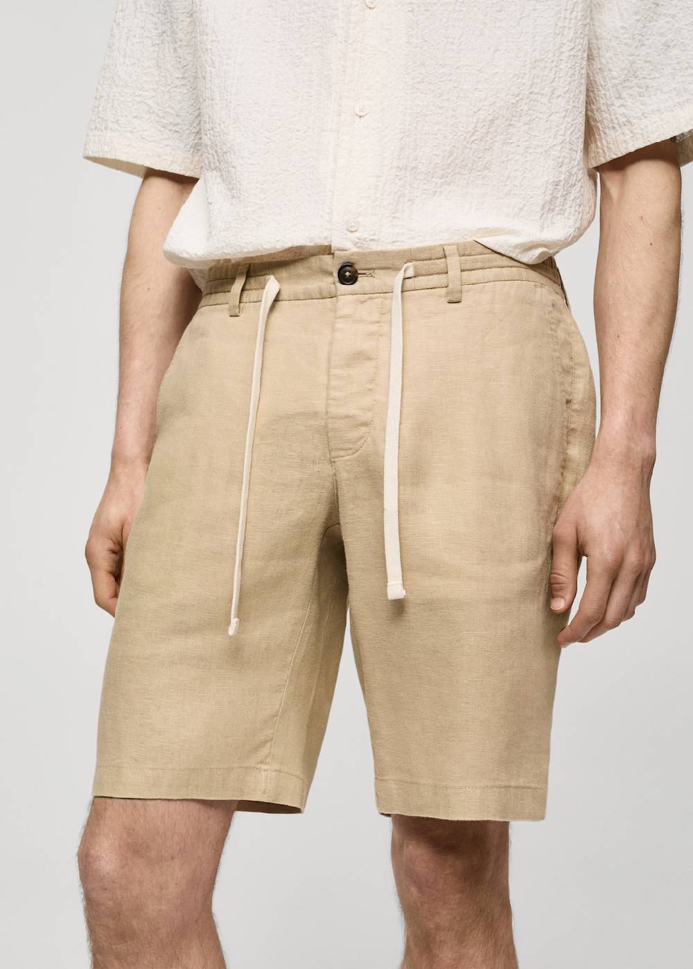 Mango Bermudashorts aus 100 % Leinen mit Kordel Blitzangebot