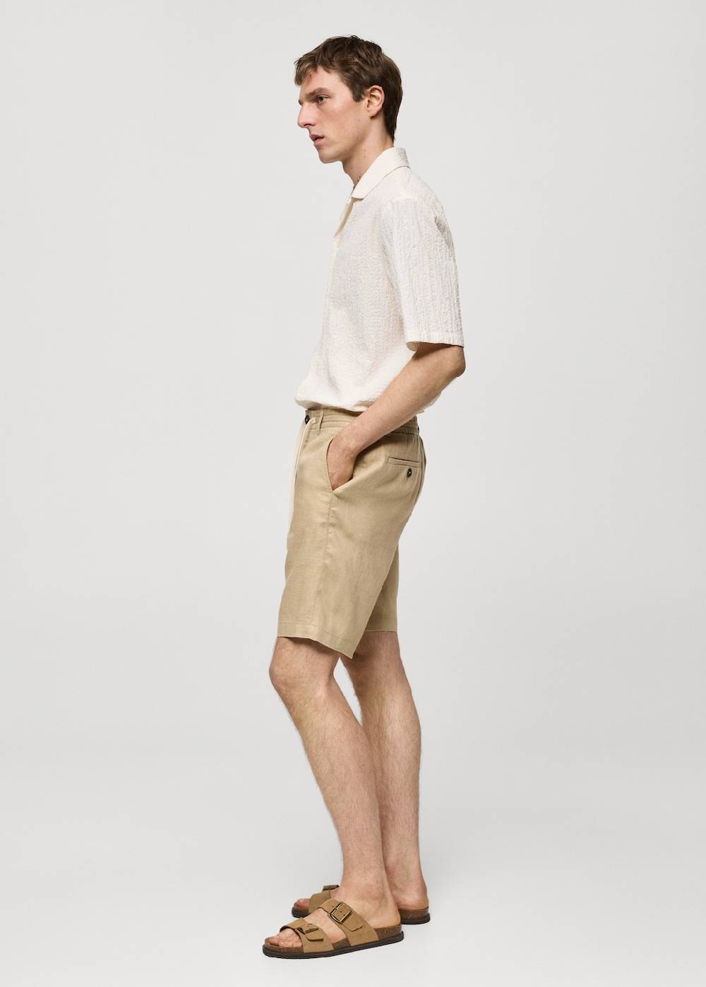 Mango Bermudashorts aus 100 % Leinen mit Kordel Blitzangebot