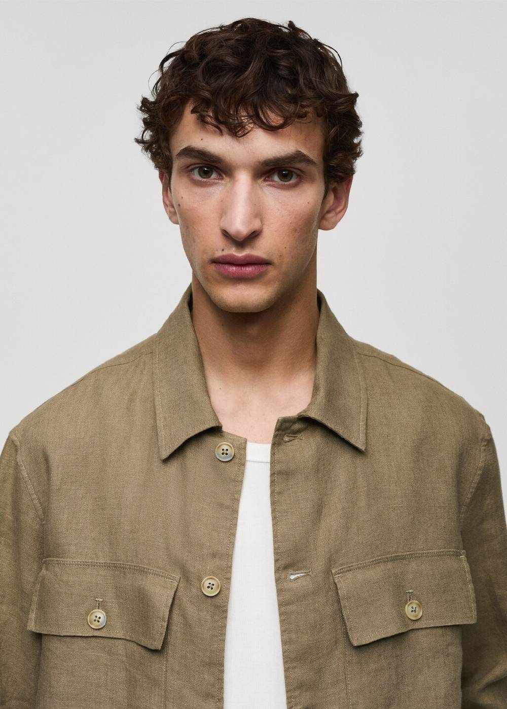 Mango Overshirt mit Taschen aus 100 % Leinen Neuheiten