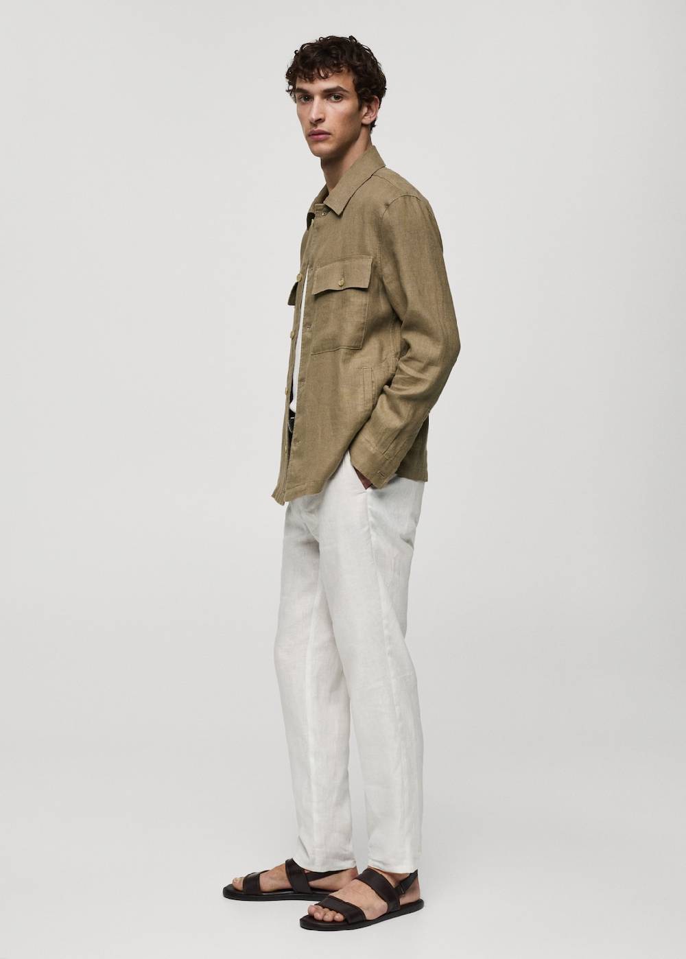 Mango Overshirt mit Taschen aus 100 % Leinen Neuheiten