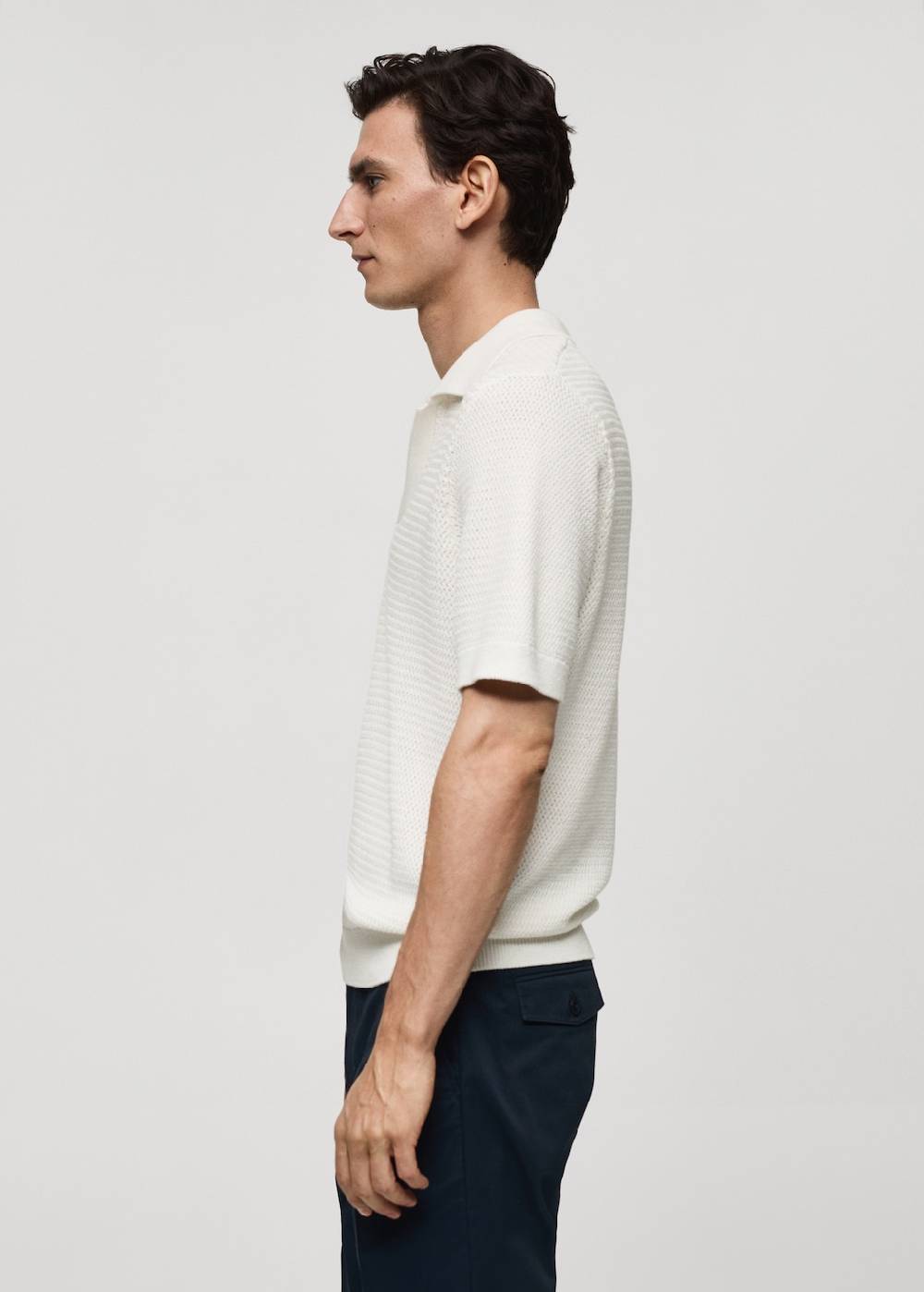 Mango Strick-Poloshirt aus Baumwolle mit Lochmuster Riesige Ersparnisse