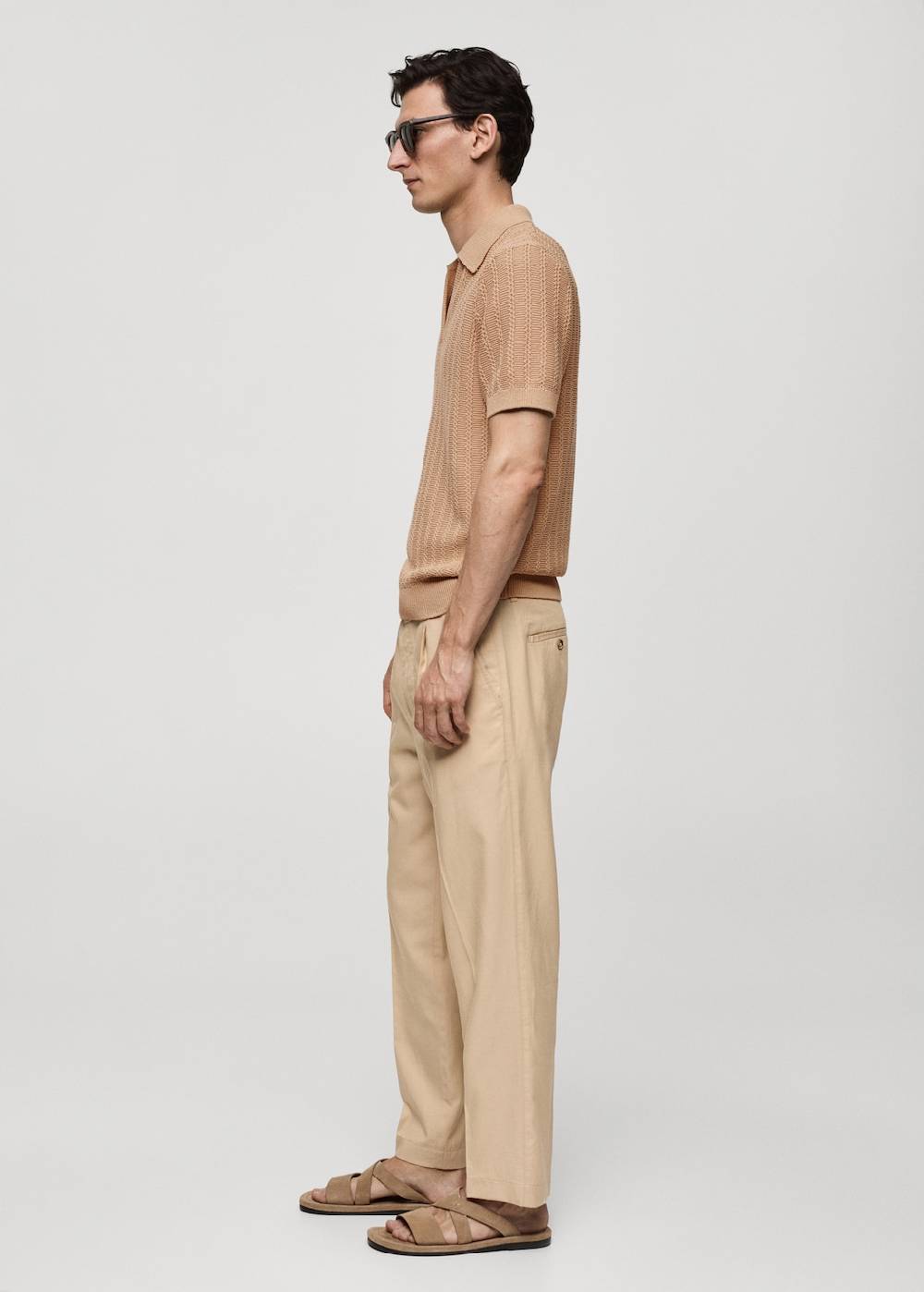 Mango Baumwoll-Poloshirt mit großem Perlmuster Tiefpreis
