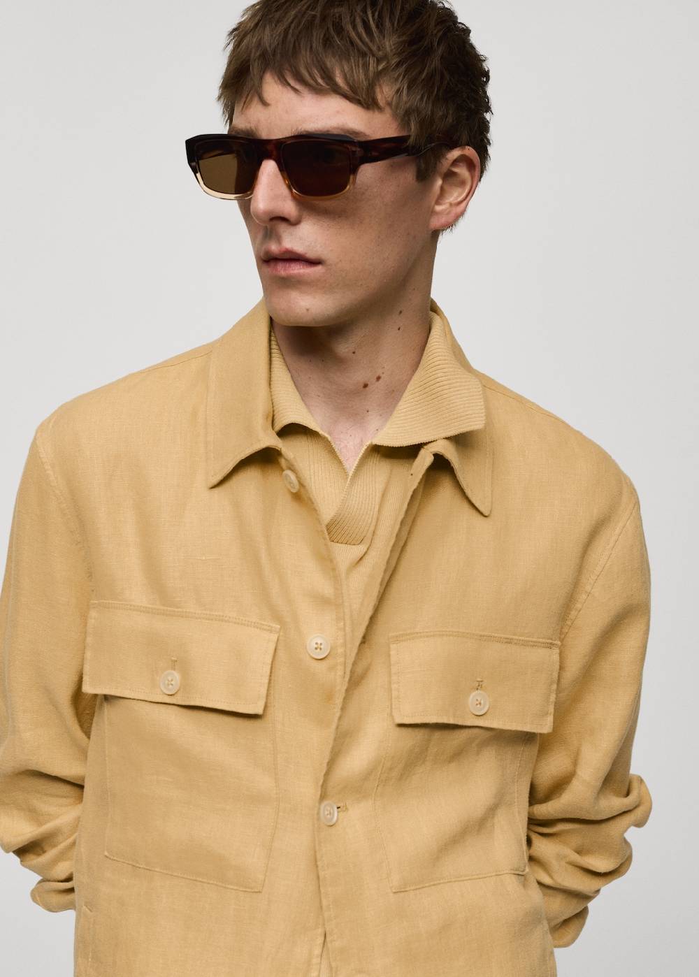 Mango Overshirt mit Taschen aus 100 % Leinen Wochenangebot