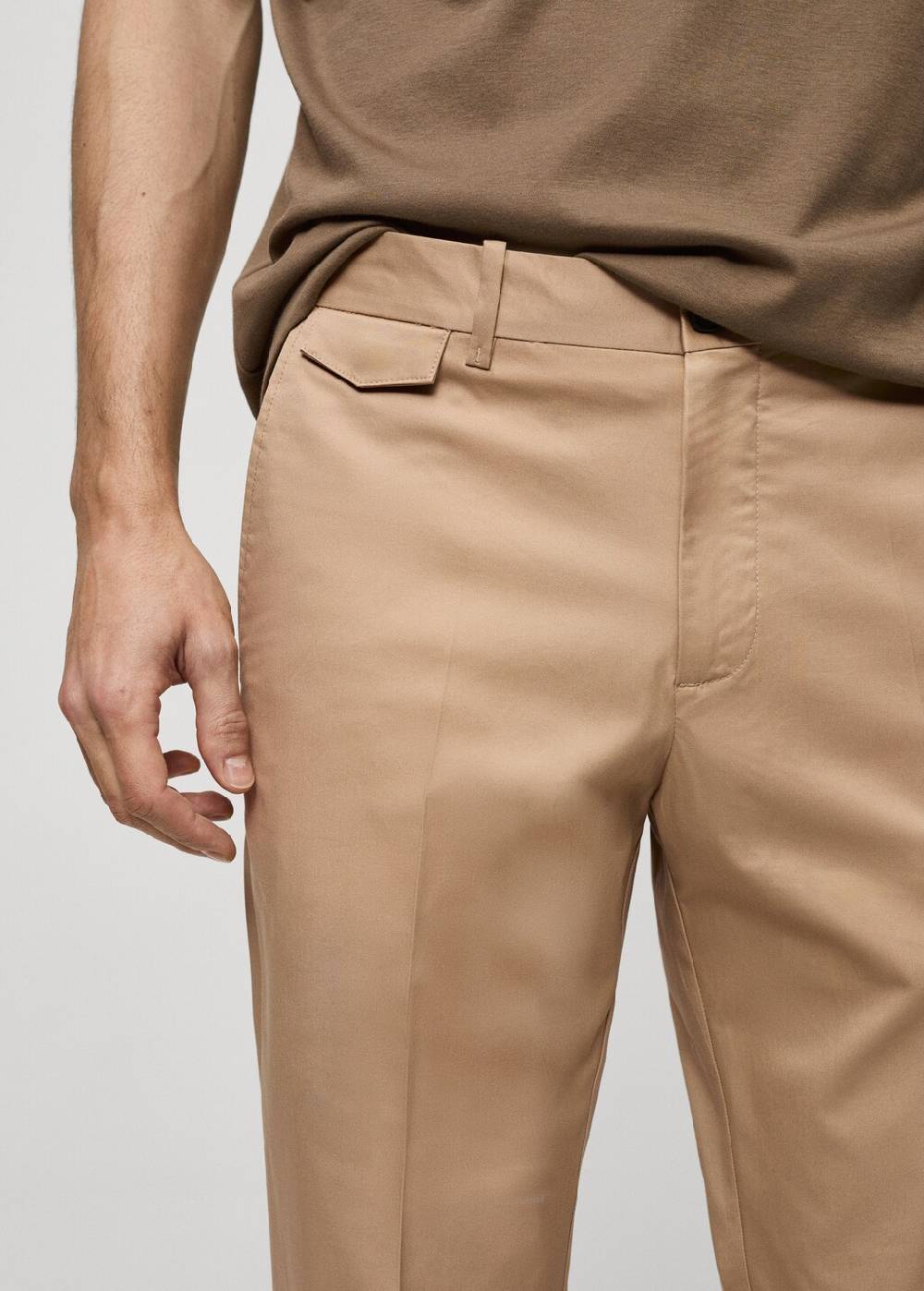 Mango Regular Fit-Baumwollhose mit Struktur Begrenzte Freigabe