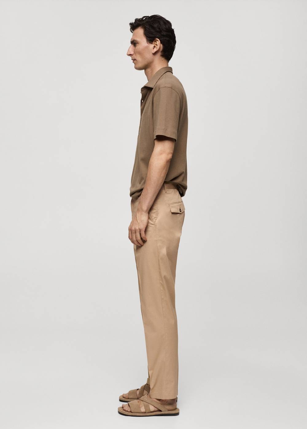 Mango Regular Fit-Baumwollhose mit Struktur Begrenzte Freigabe