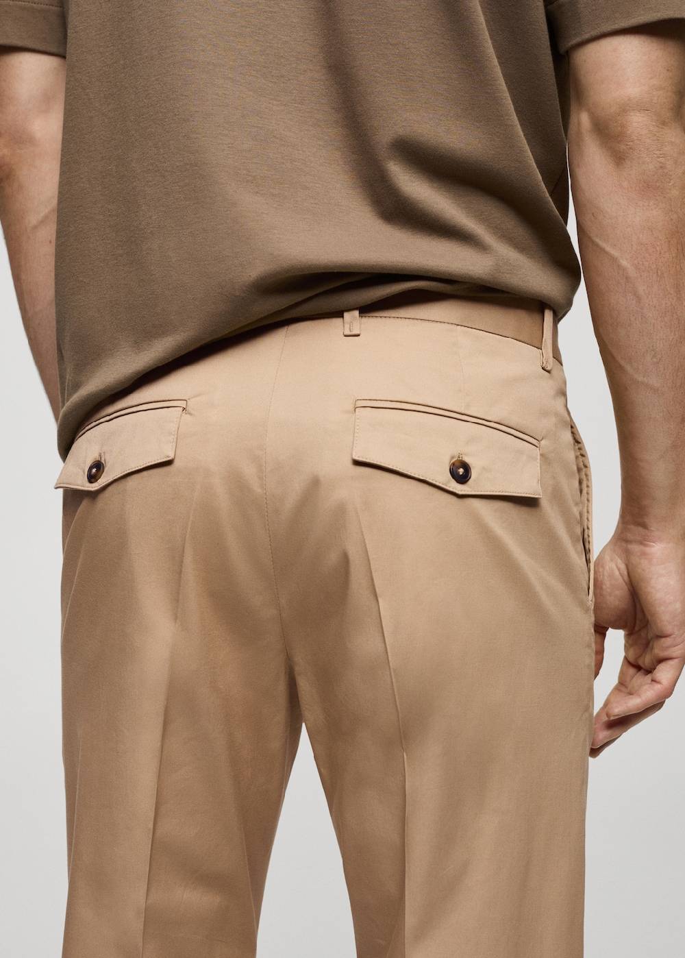 Mango Regular Fit-Baumwollhose mit Struktur Begrenzte Freigabe