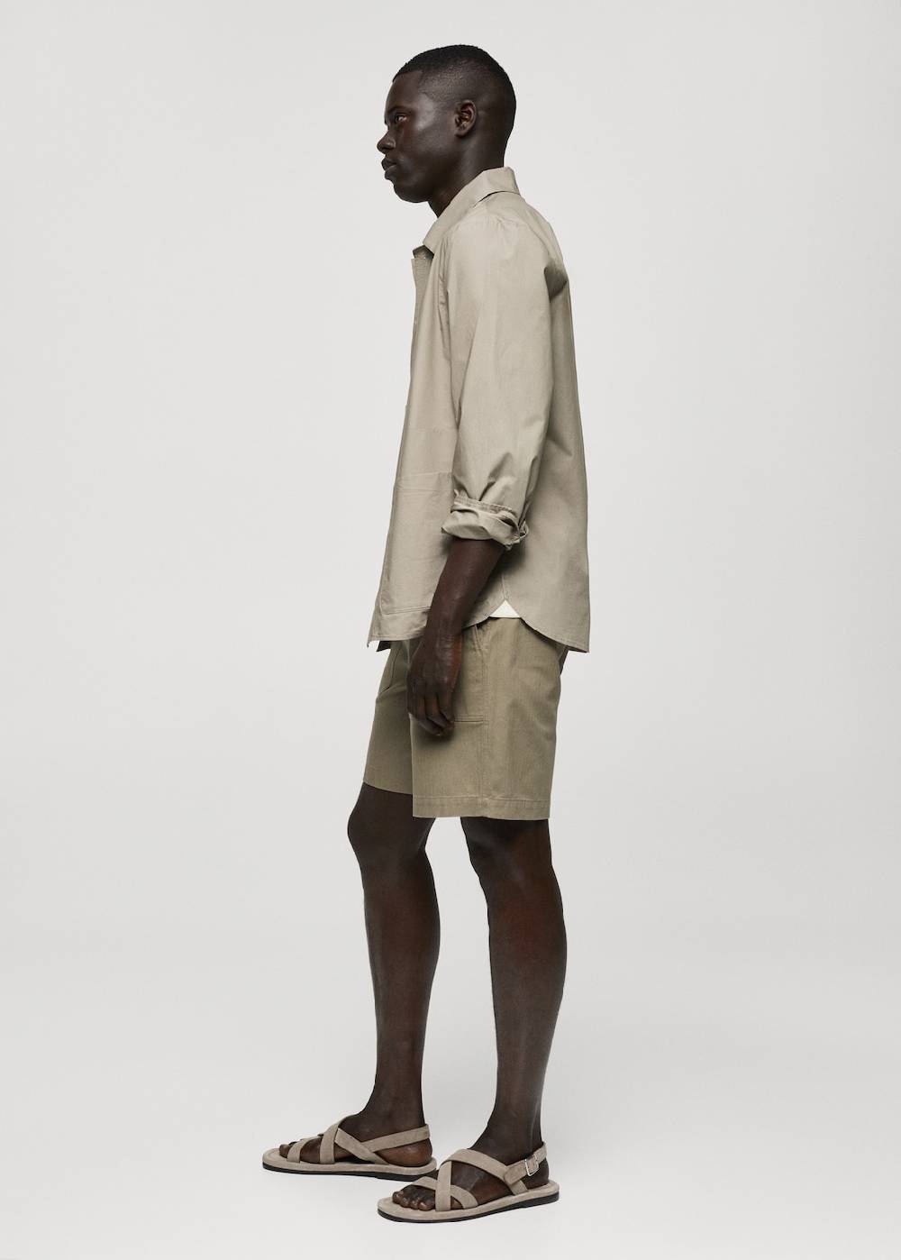 Mango Bermudashorts aus 100 % Baumwolle mit Fischgratmuster Letzte 3 Tage