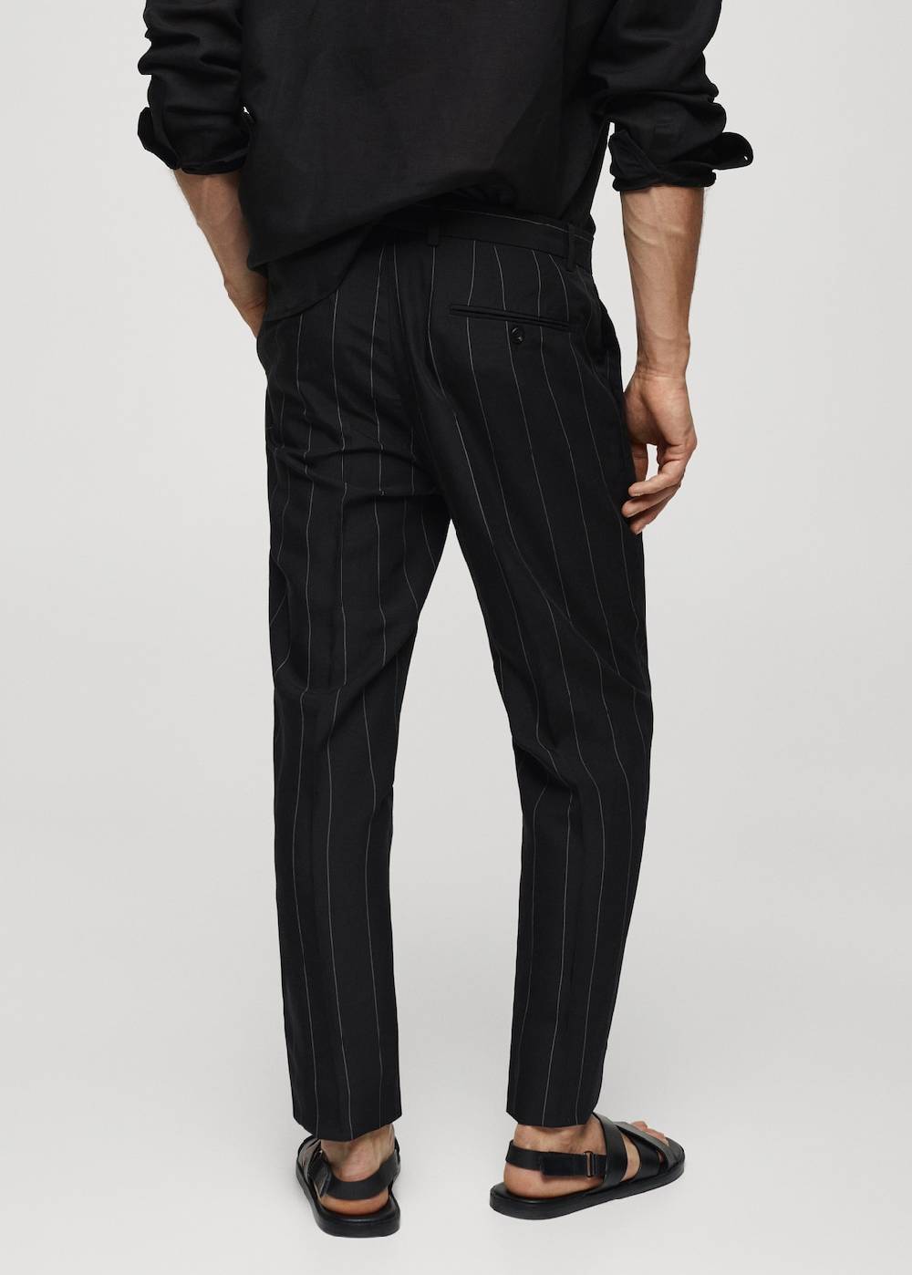 Mango Slim-Fit-Nadelstreifenhose aus Leinen Bis zu 65% Rabatt