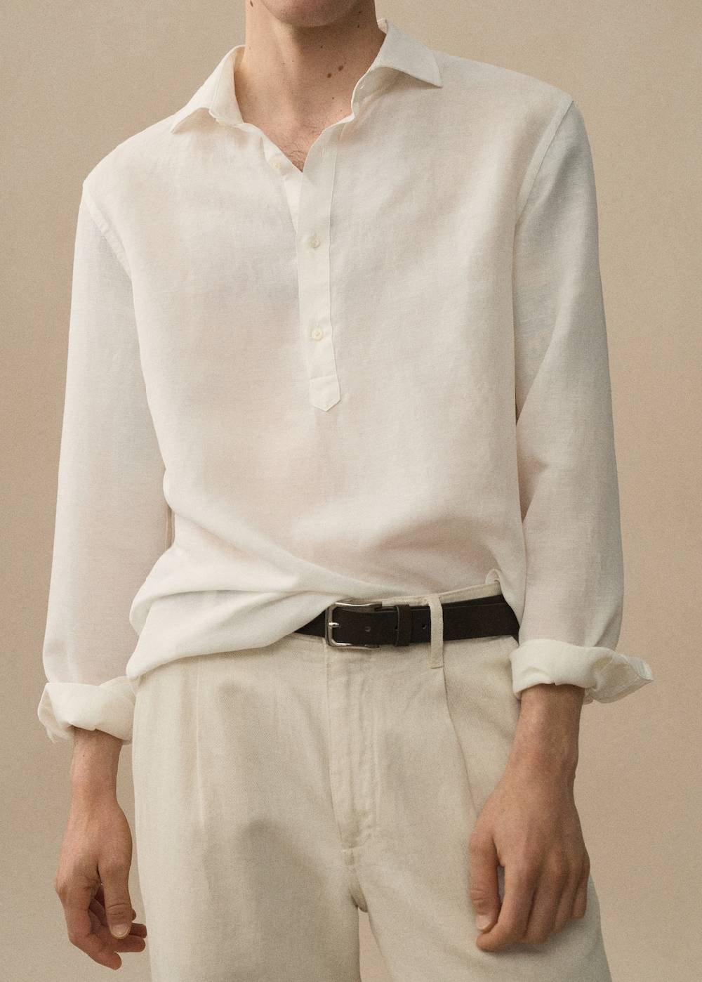 Mango Relaxed-Fit-Hemd aus Leinen mit Tencel 50% Rabatt mit kostenlosem Versand