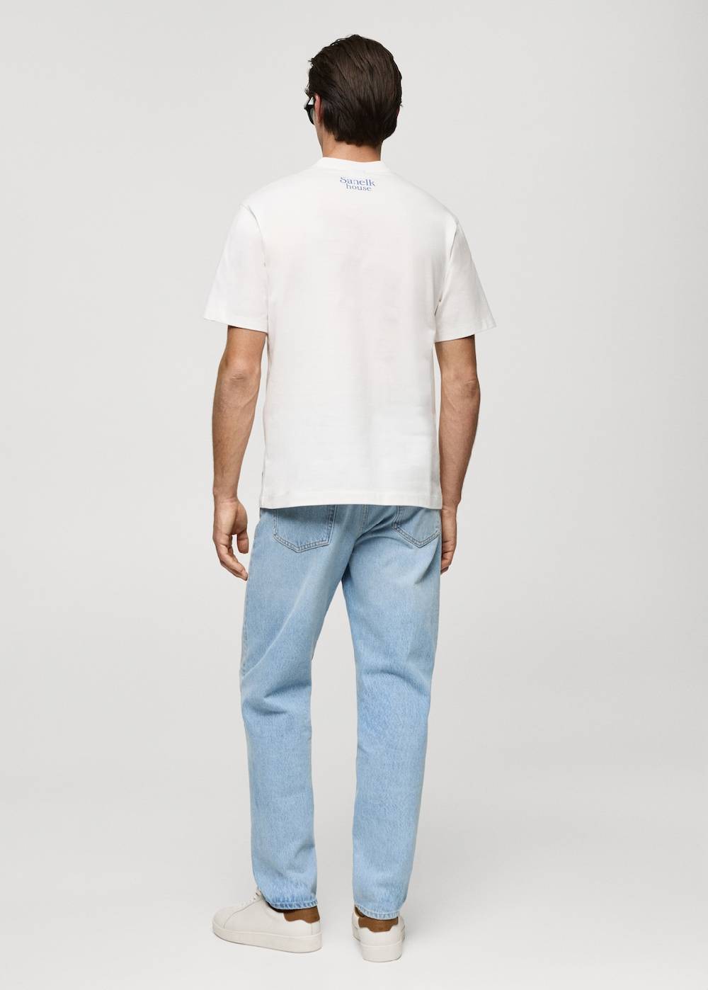 Mango Gemustertes Regular-Fit-T-Shirt aus Baumwolle Clearance-Verkauf