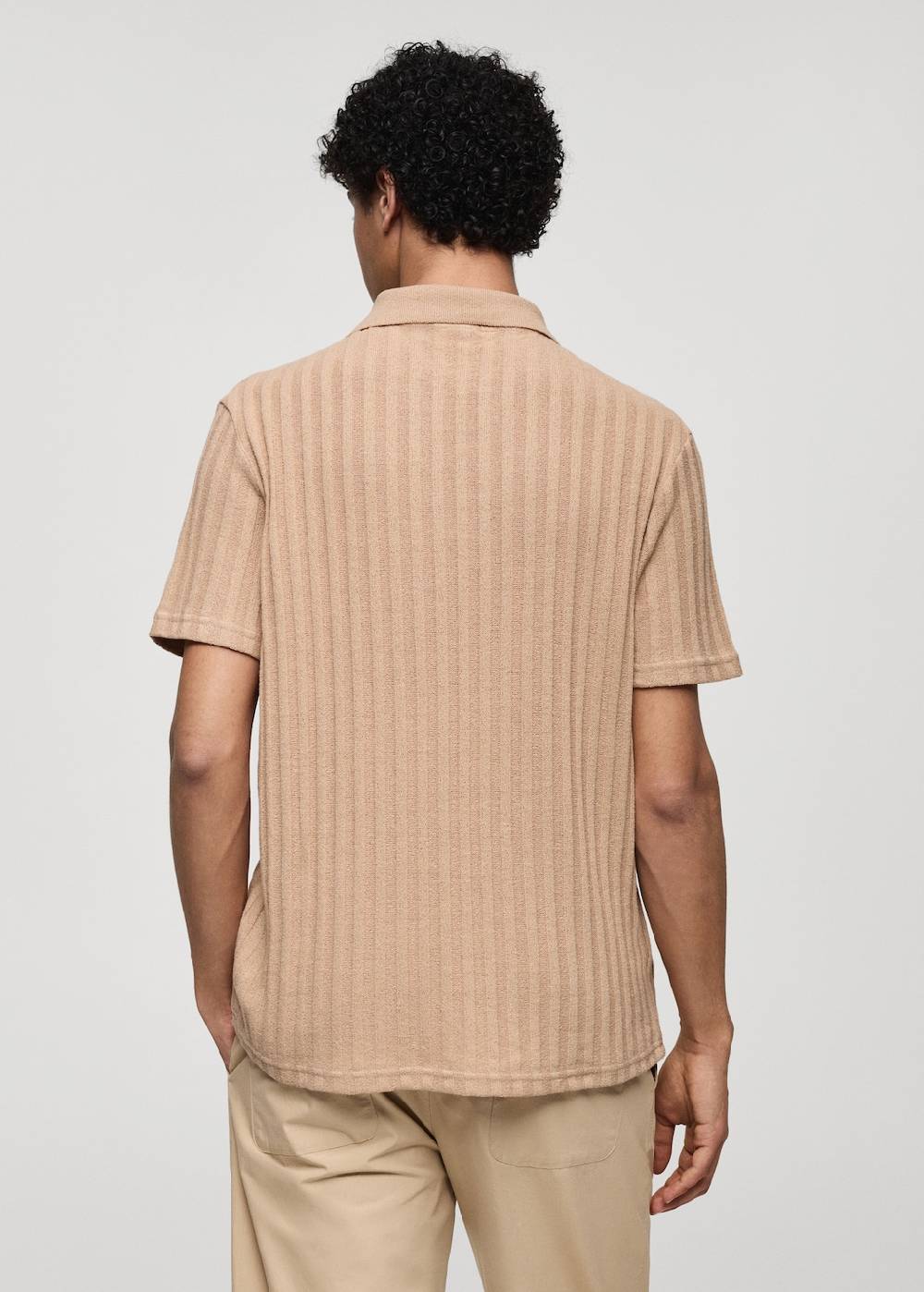 Mango Geripptes Regular-Fit-Poloshirt aus Baumwolle Fabrikladen