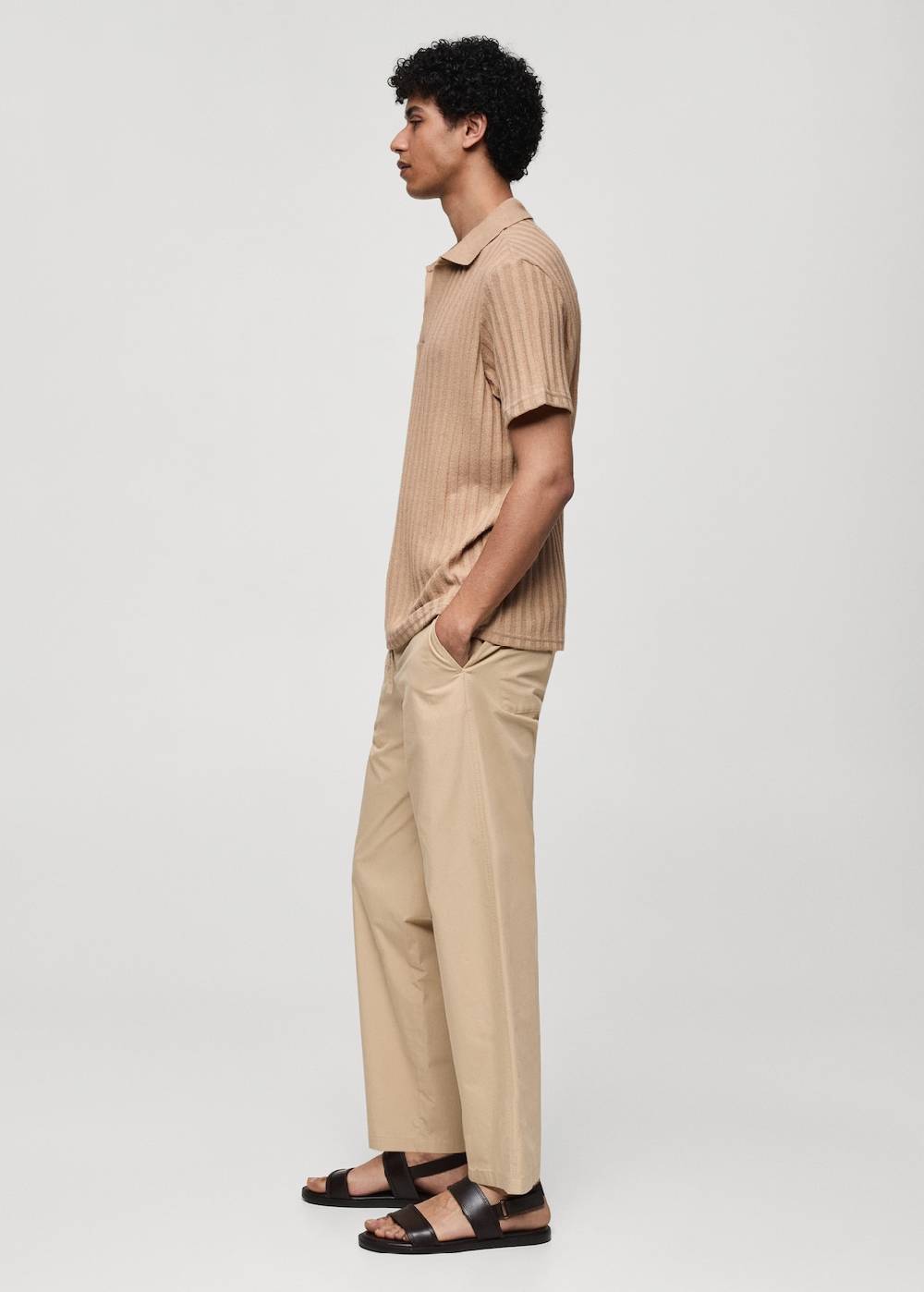 Mango Geripptes Regular-Fit-Poloshirt aus Baumwolle Fabrikladen