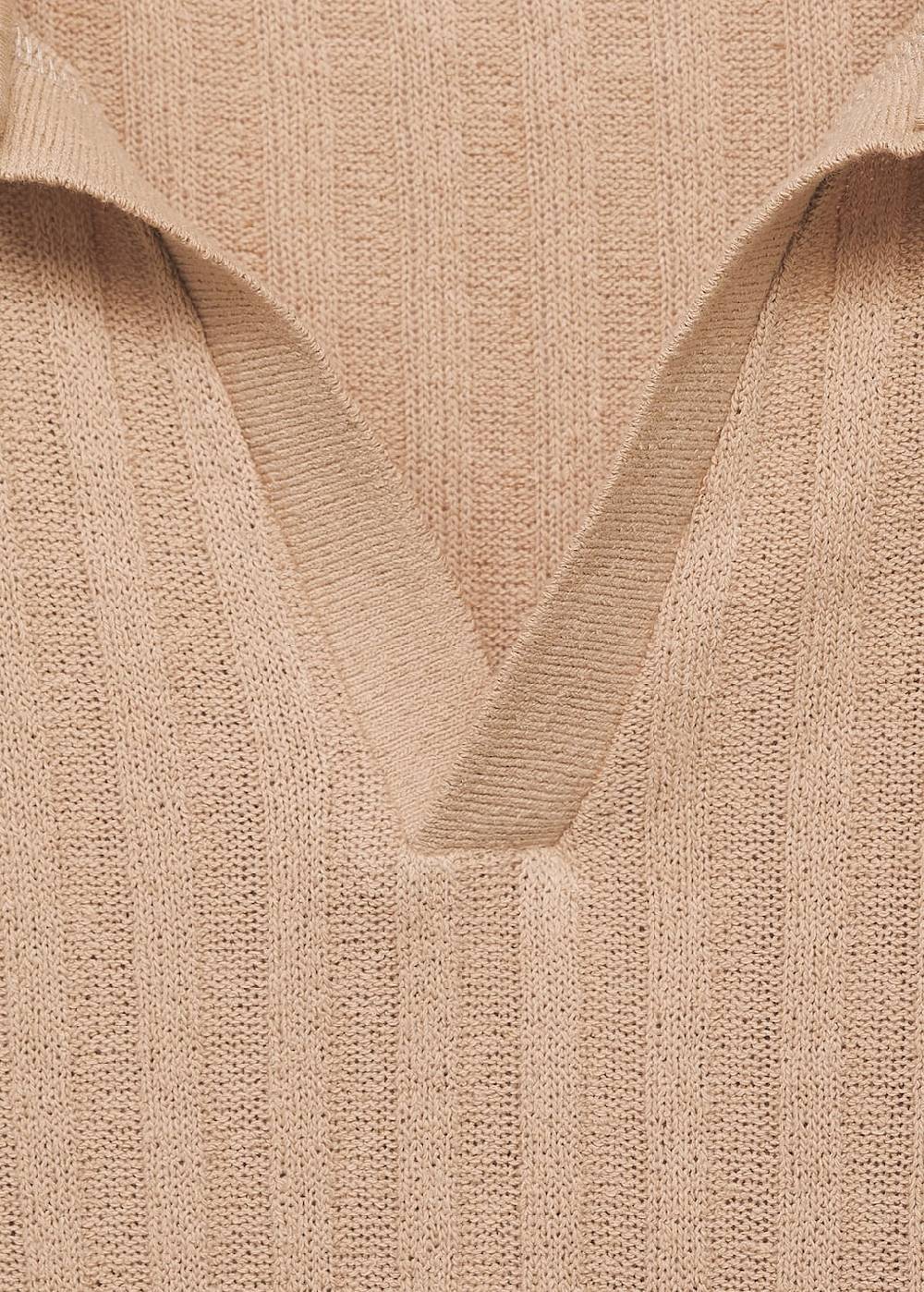 Mango Geripptes Regular-Fit-Poloshirt aus Baumwolle Fabrikladen
