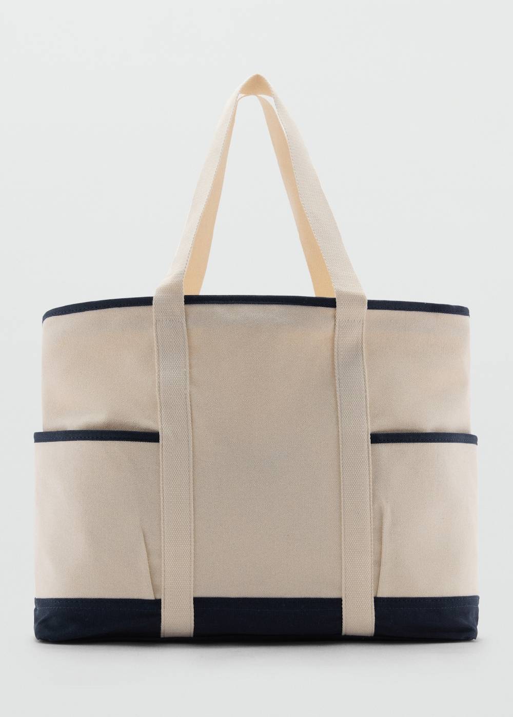 Mango Kontrastierende Tasche aus Canvas mit Baumwolle Im Verkauf