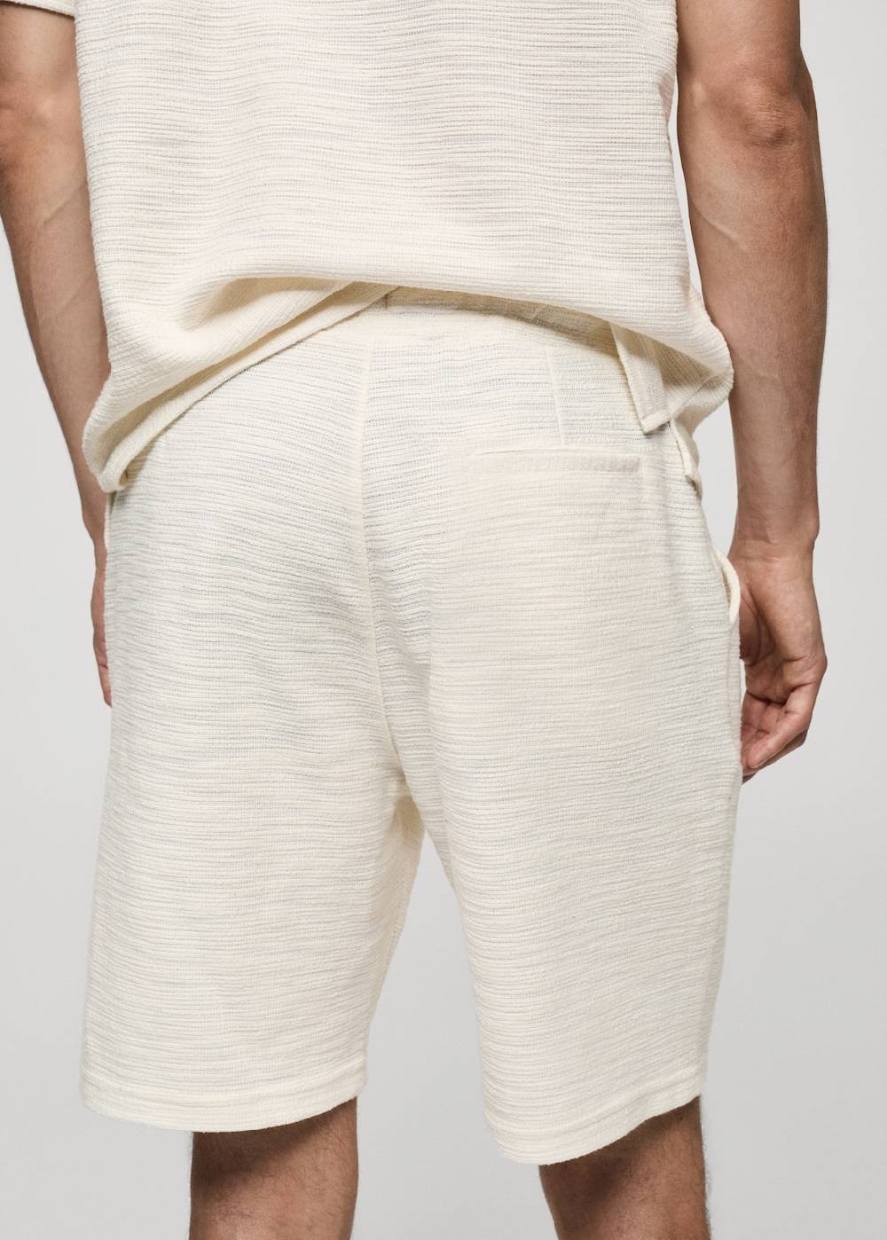 Mango Strukturierte Bermudashorts aus Baumwolle mit Kordelzug Online