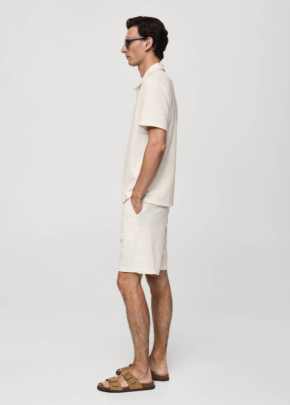 Mango Strukturierte Bermudashorts aus Baumwolle mit Kordelzug Online