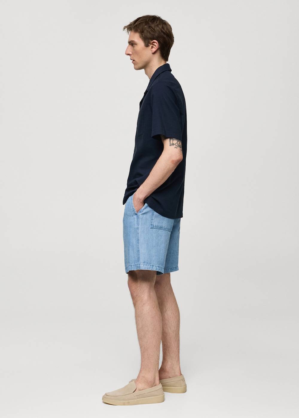 Mango Bundfalten-Bermudashorts aus Hanf mit Lyocell Günstiger Verkauf