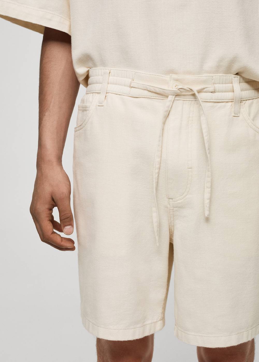 Mango Baumwoll-Bermudashorts mit Kordelzug Fabrikverkauf