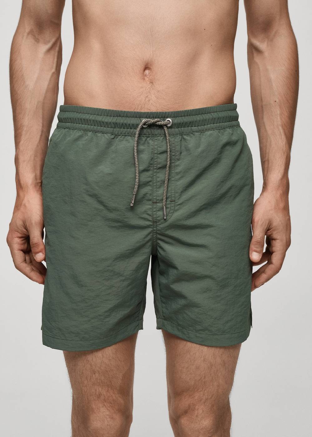 Mango Einfarbige Badeshorts mit Kordelzug Kostenloser Versand