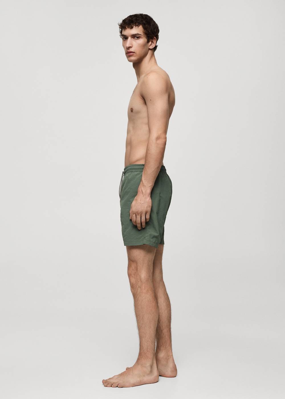 Mango Einfarbige Badeshorts mit Kordelzug Kostenloser Versand