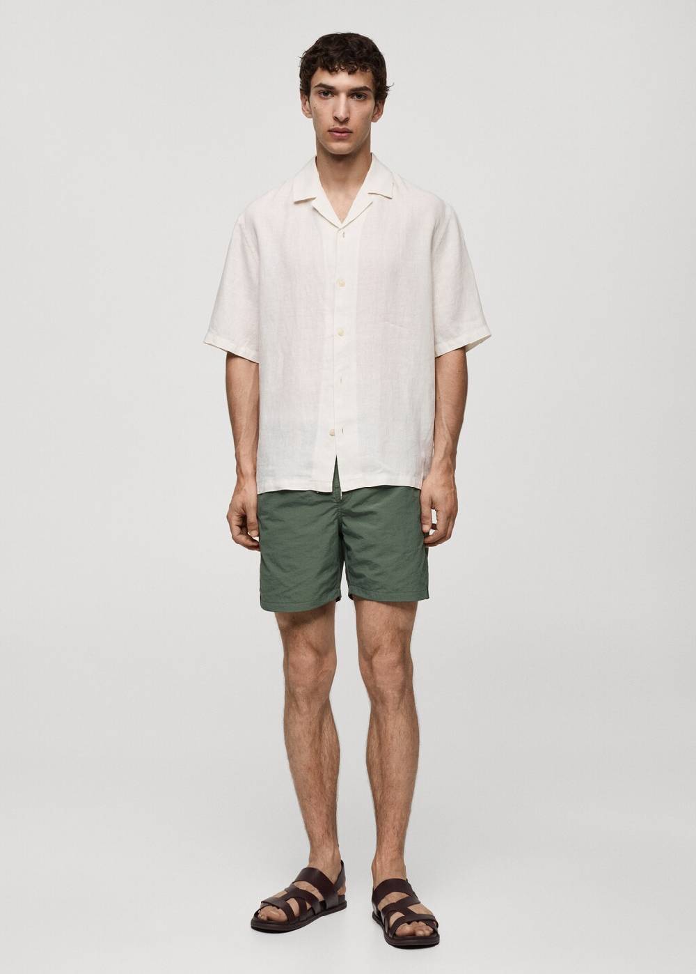 Mango Einfarbige Badeshorts mit Kordelzug Kostenloser Versand