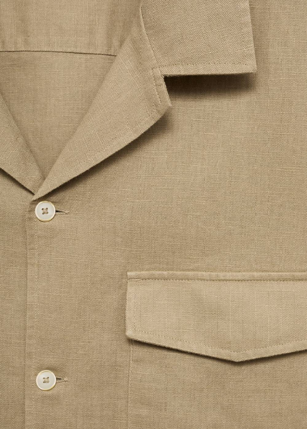 Mango Regular Fit-Hemd aus Leinen mit Baumwolle Begrenztes Angebot