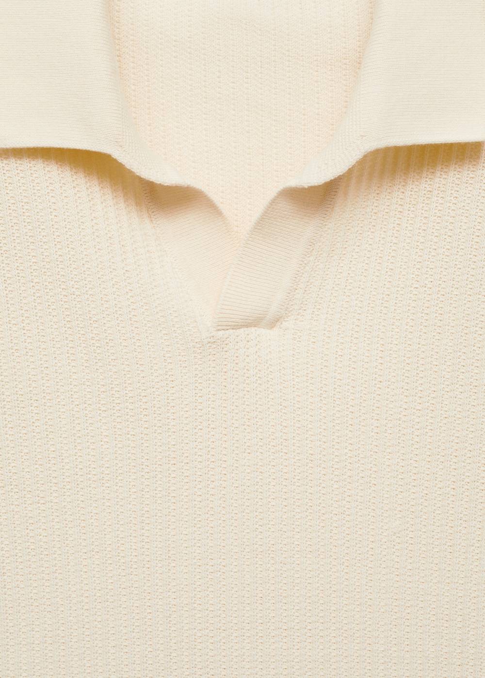 Mango Geripptes Strick-Poloshirt aus Baumwolle Online Shopping