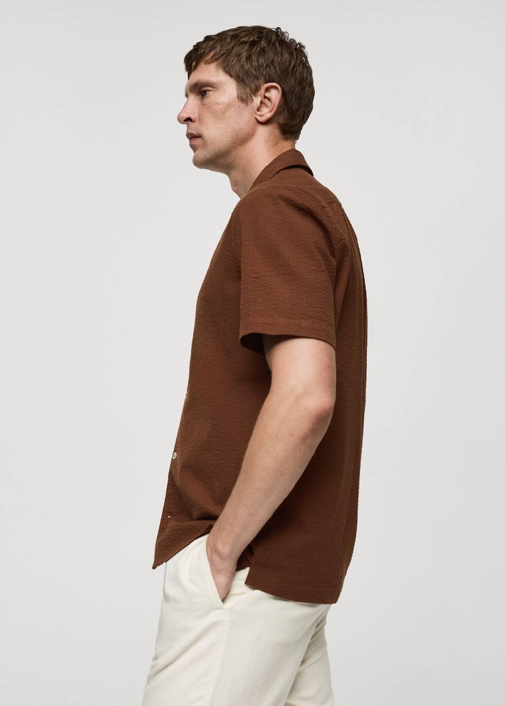 Mango Regular-Fit-Hemd aus 100 % Seersucker-Baumwolle Exklusivangebot