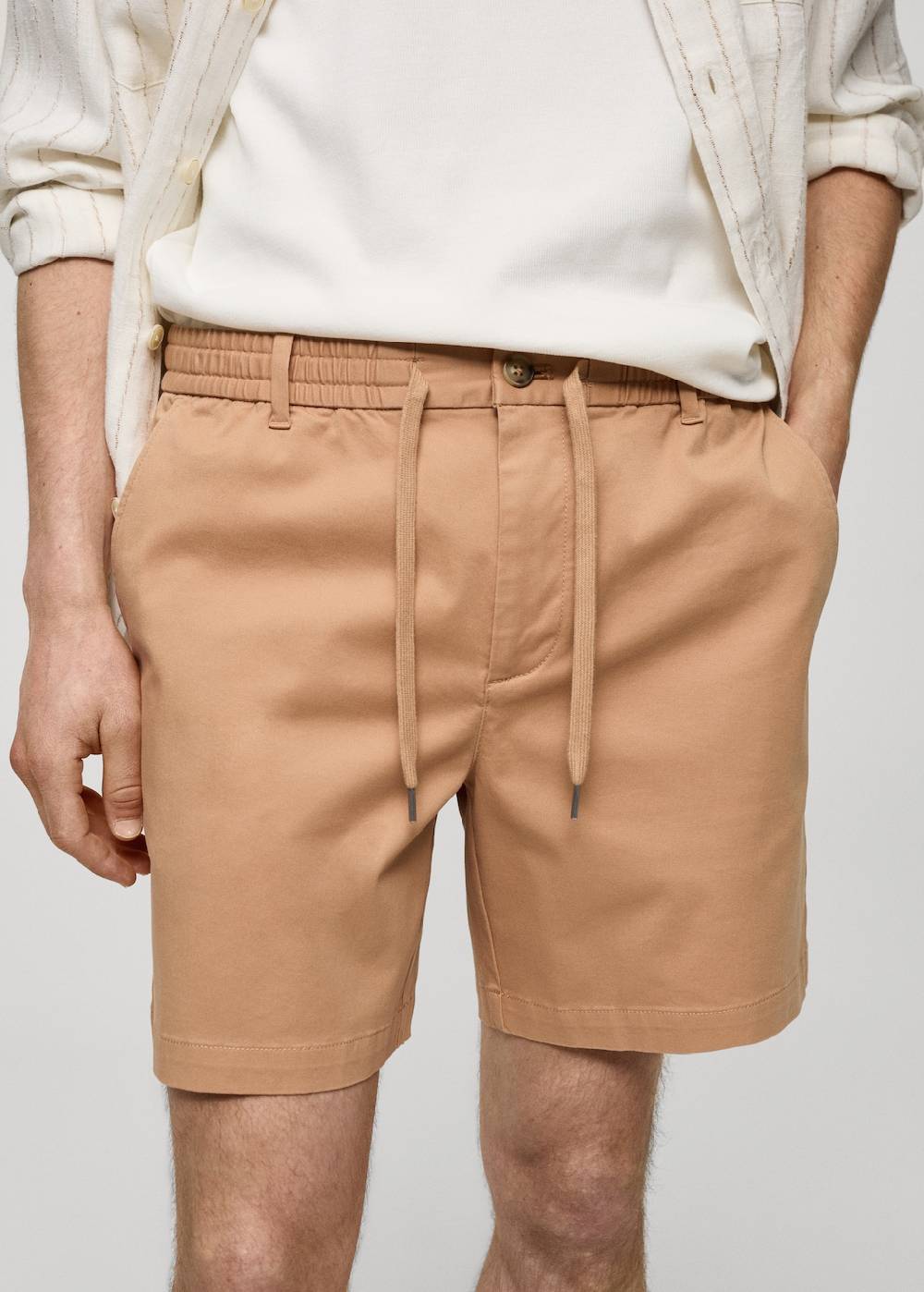 Mango Baumwoll-Bermudashorts mit Kordelzug Valentinstagsangebot