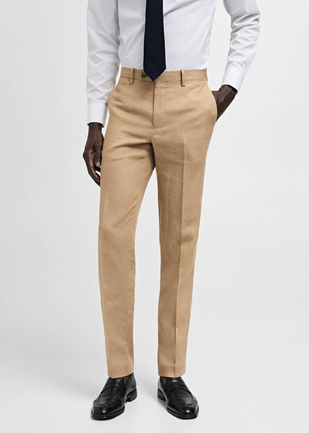 Mango Slim-Fit-Anzughose aus 100 % Leinen