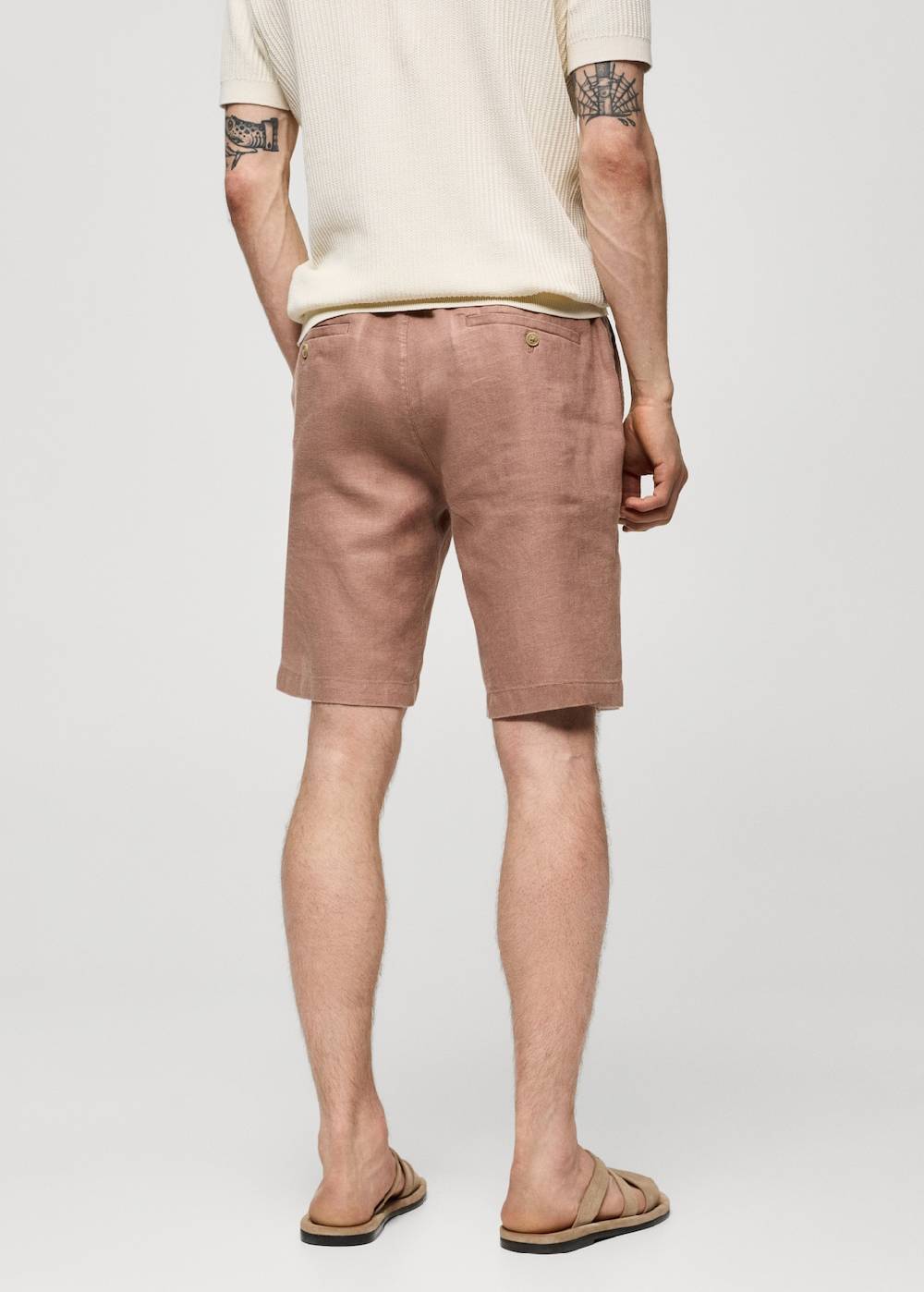 Mango Bermudashorts aus 100 % Leinen mit Kordel Räumungsverkauf