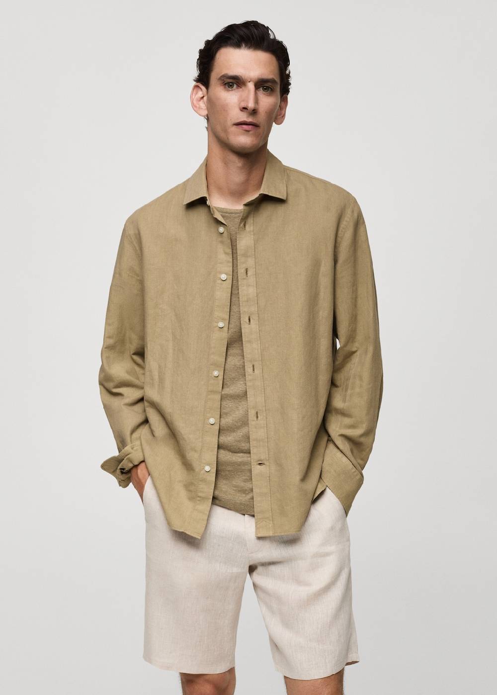 Mango Classic Fit-Leinenhemd Tägliche Deals
