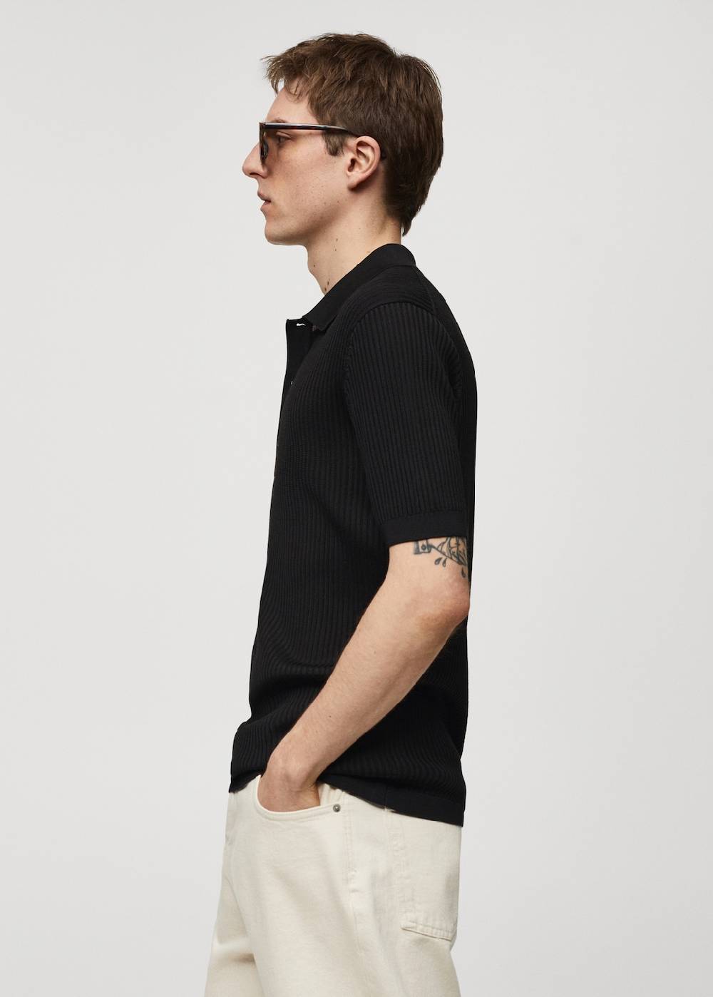 Mango Strick-Poloshirt aus Baumwolle Sonderangebote
