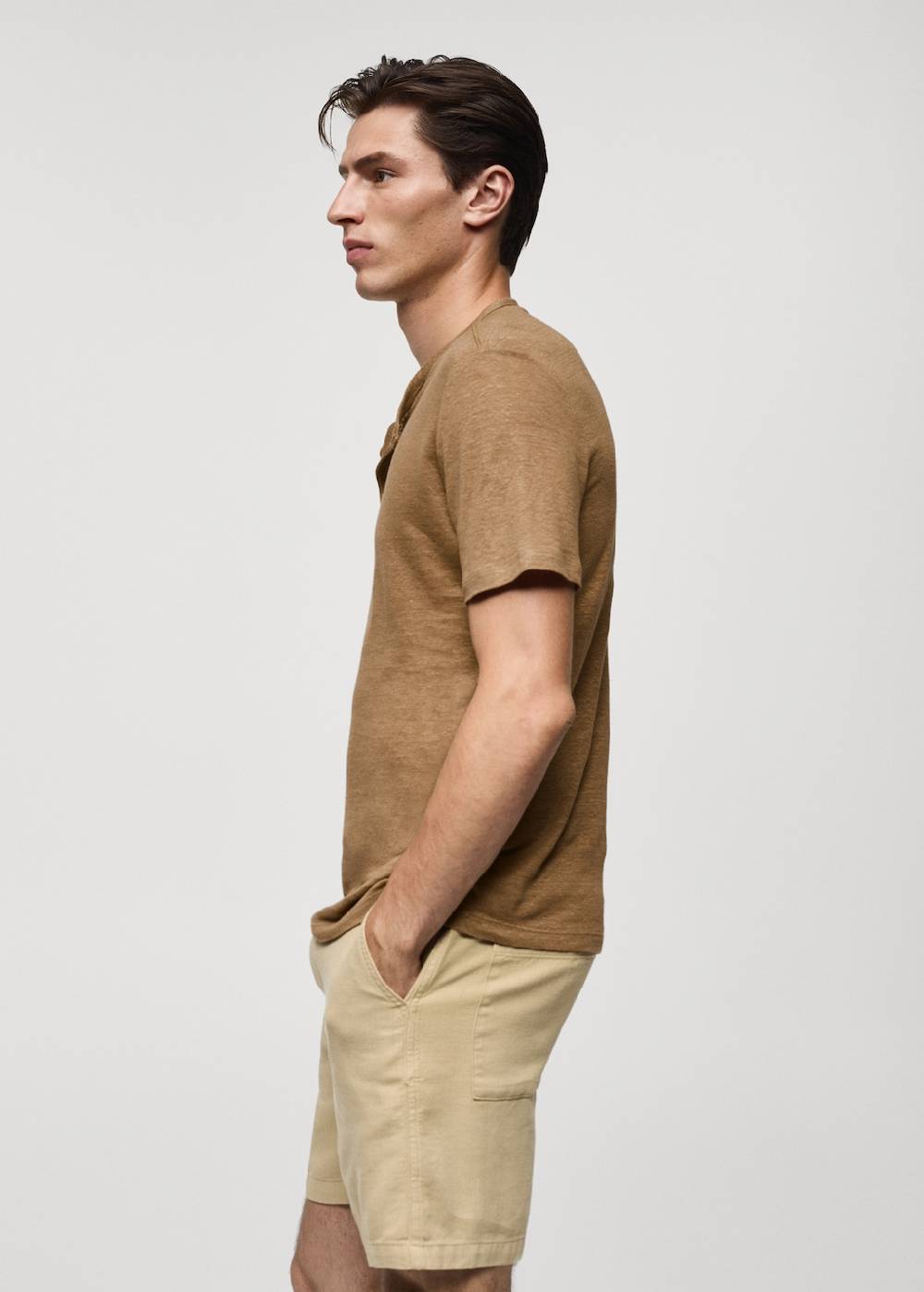 Mango Slim-Fit-T-Shirt aus Leinengemisch Wochenangebot