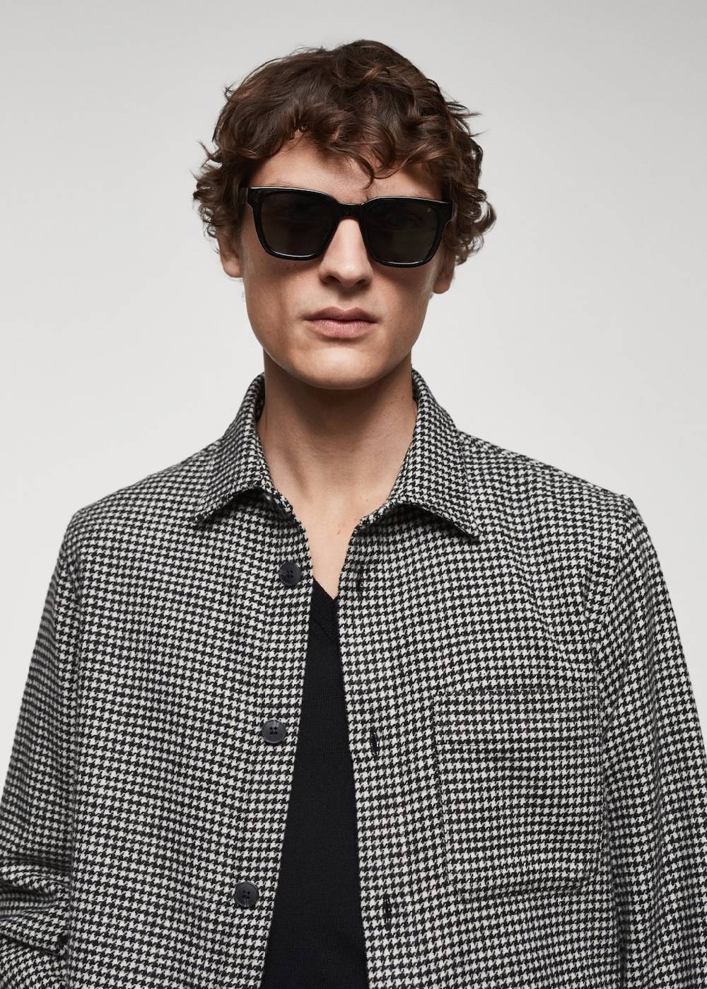 Mango Overshirt mit Hahnentrittmuster Letzter Tag