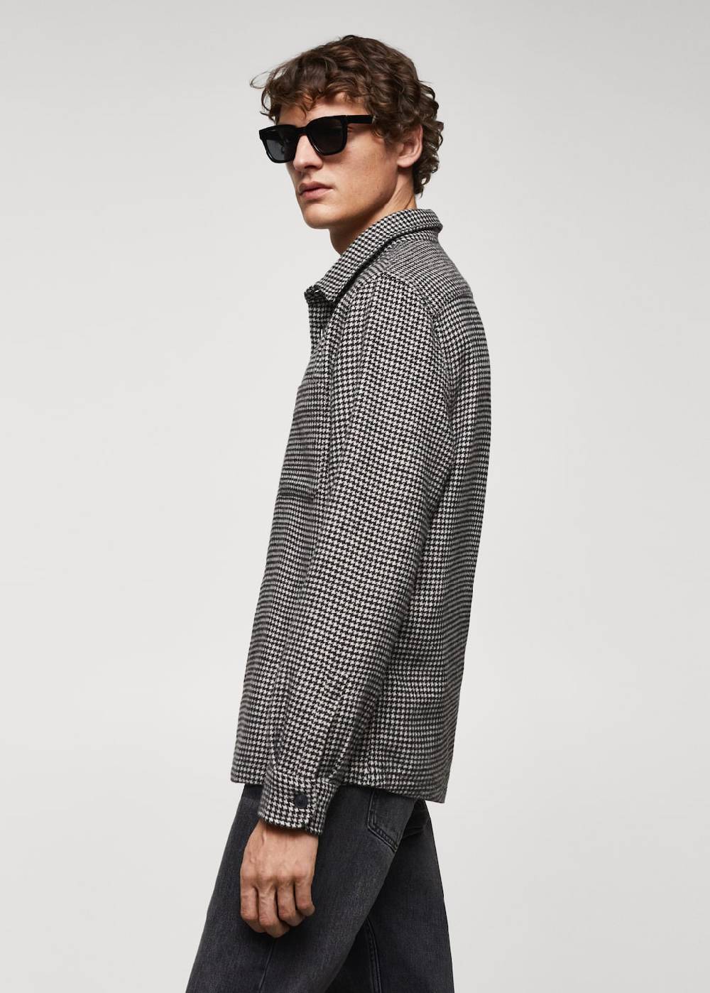 Mango Overshirt mit Hahnentrittmuster Letzter Tag