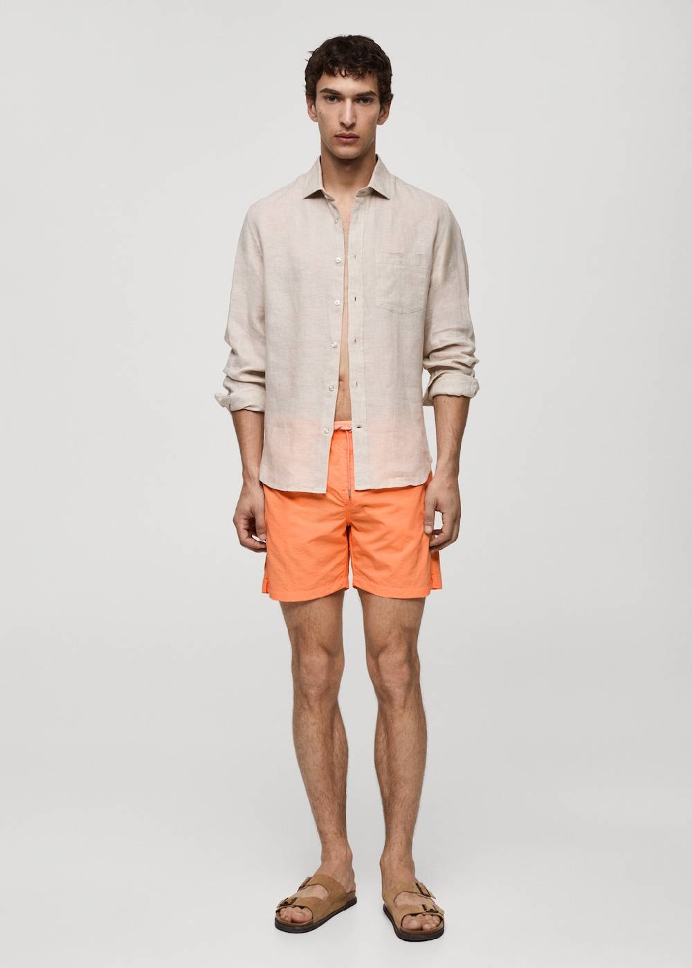 Mango Einfarbige Badeshorts mit Kordelzug Zeitbegrenzte Promotion