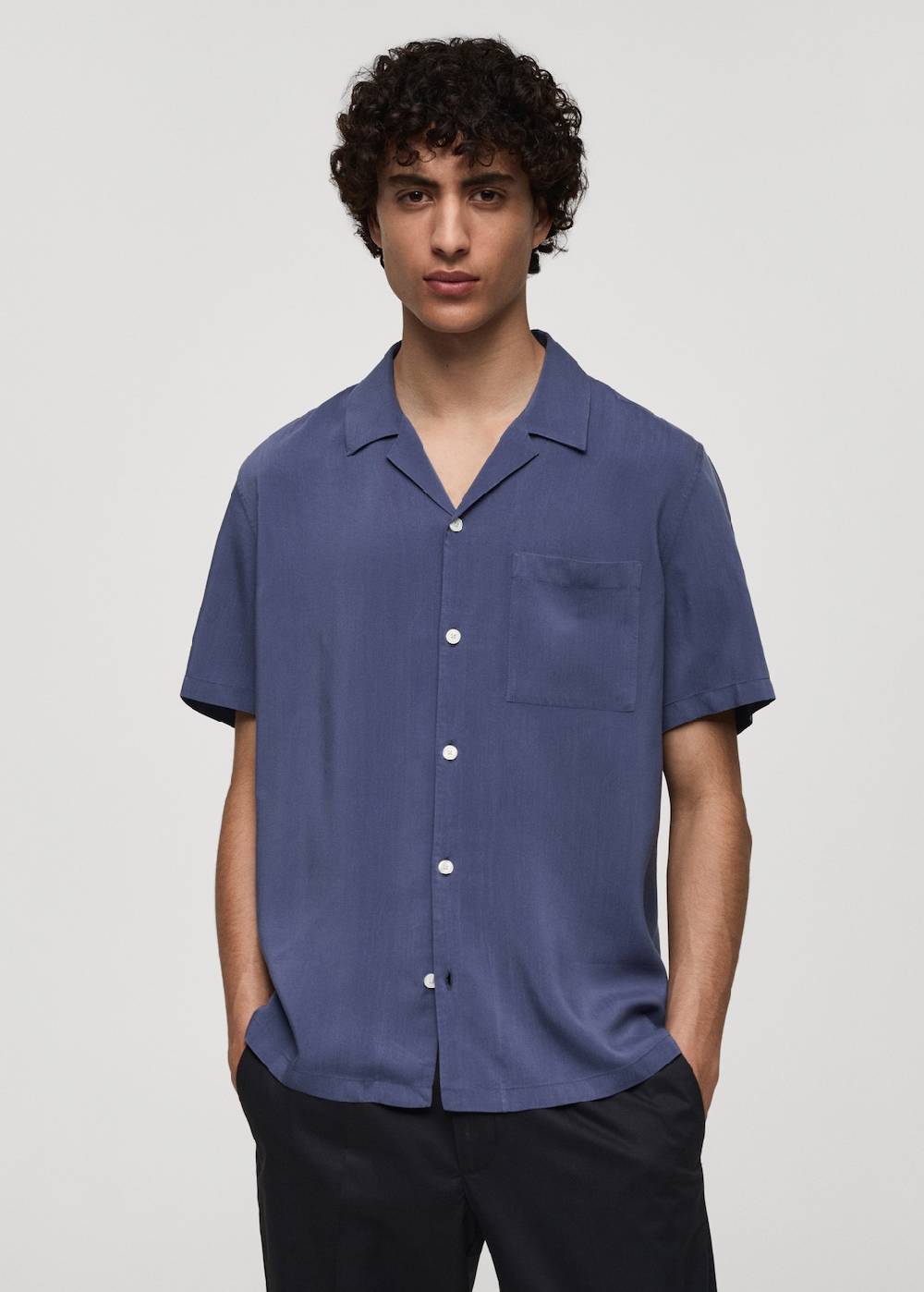Mango Regular-Fit-Hemd aus 100 % Tencel Sonderangebot der Fabrik