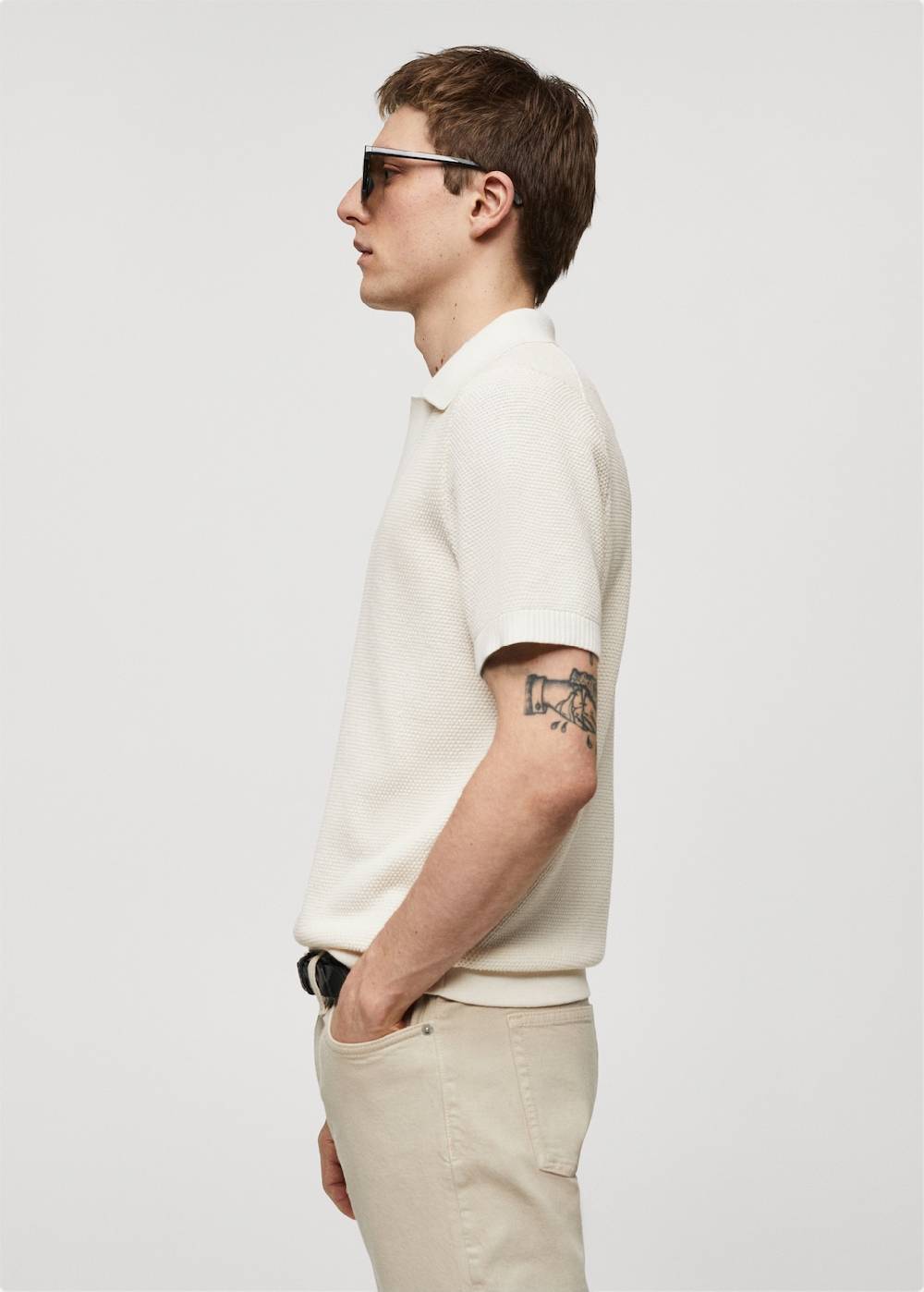 Mango Strukturiertes Strick-Poloshirt Bis zu 55% Rabatt