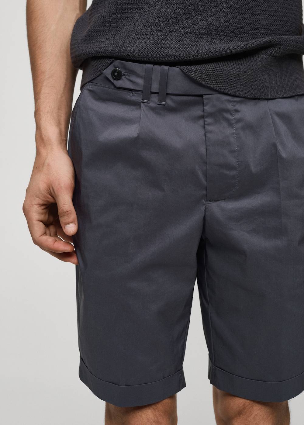 Mango Bermudashorts aus Baumwolle mit Bundfalten Nur noch ein Tag übrig