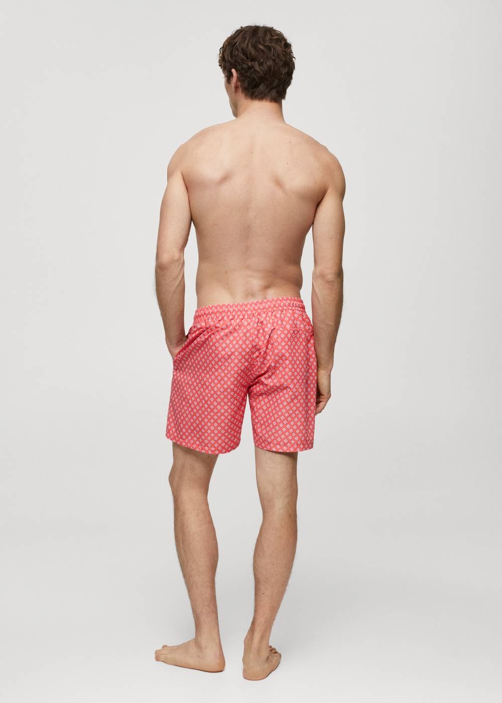 Mango Gemusterte Badeshorts mit Kordelzug Hotsell