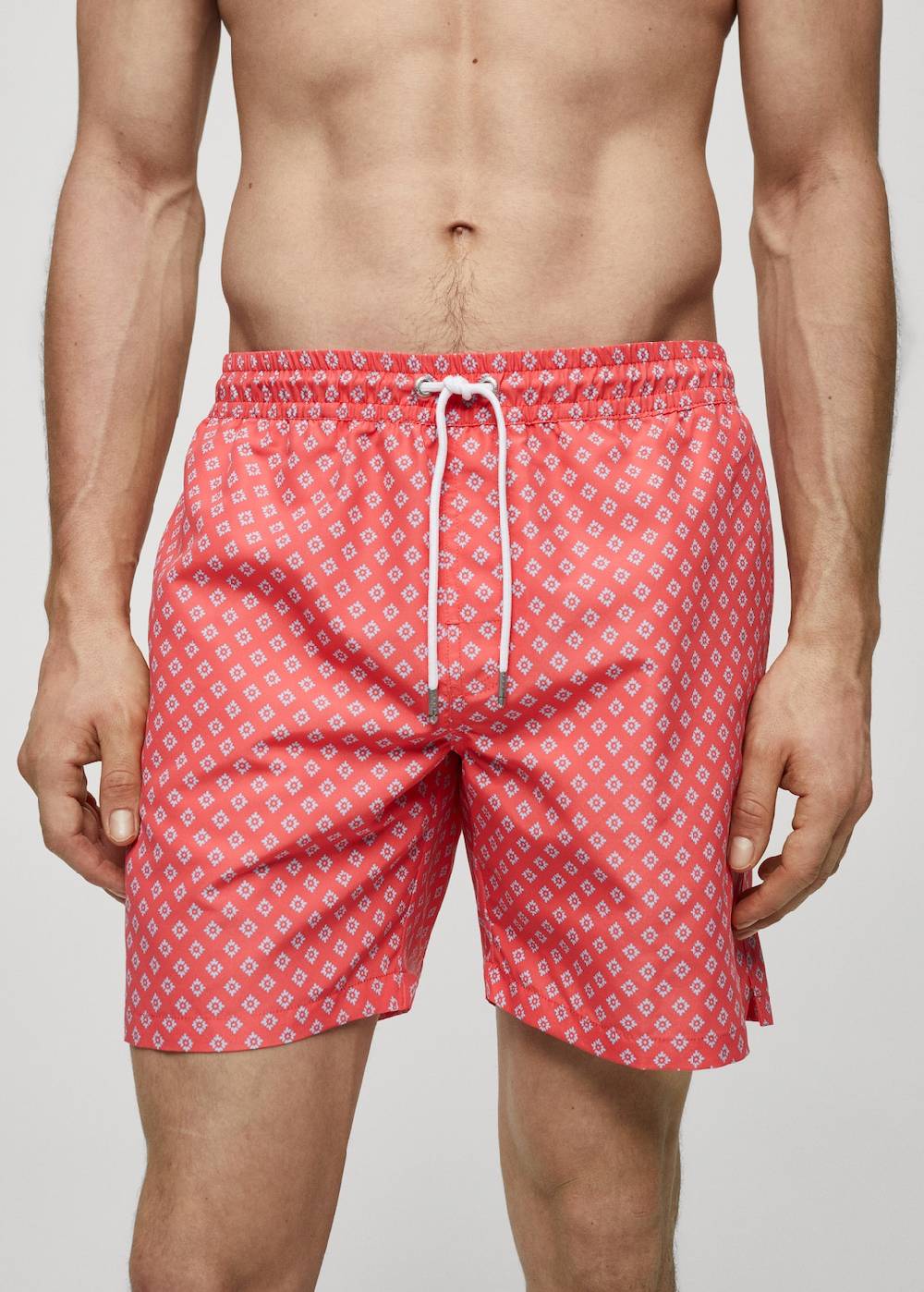 Mango Gemusterte Badeshorts mit Kordelzug Hotsell