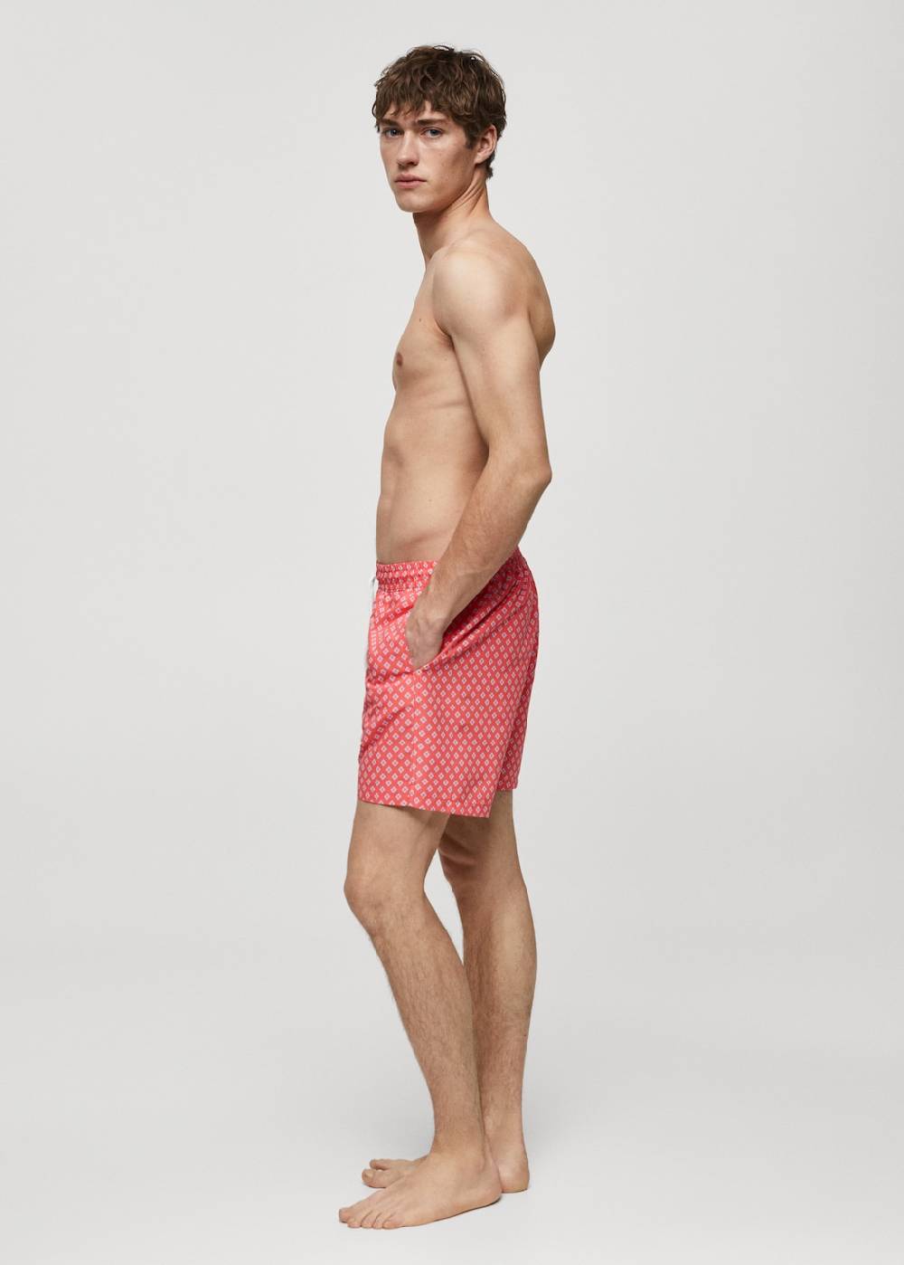 Mango Gemusterte Badeshorts mit Kordelzug Hotsell