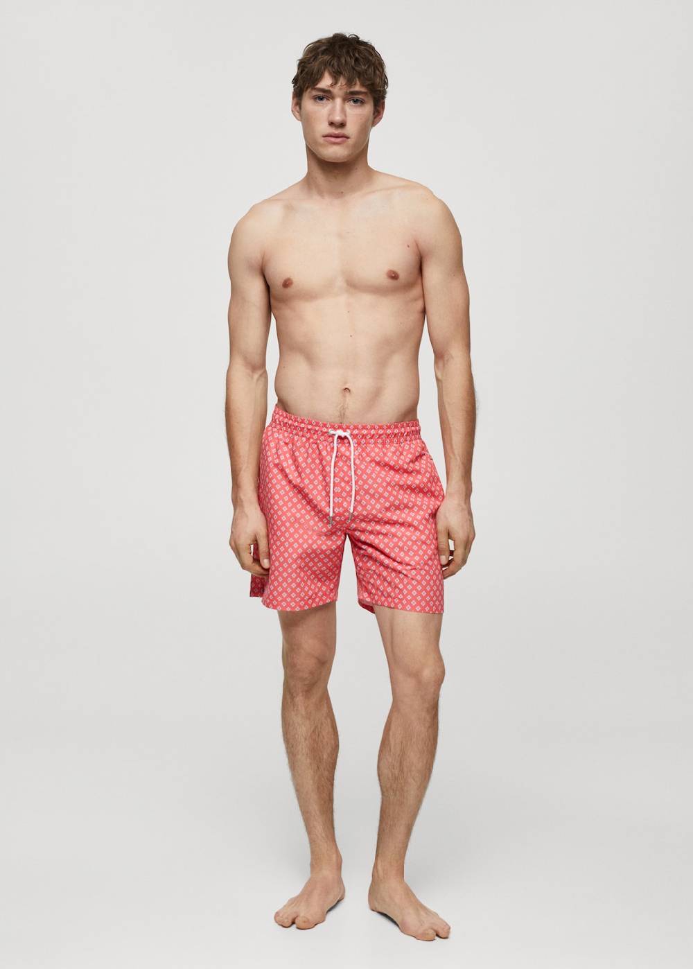 Mango Gemusterte Badeshorts mit Kordelzug Hotsell
