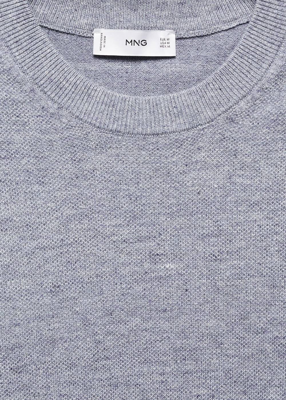 Mango Strukturiertes Strick-T-Shirt aus Baumwolle im Angebot